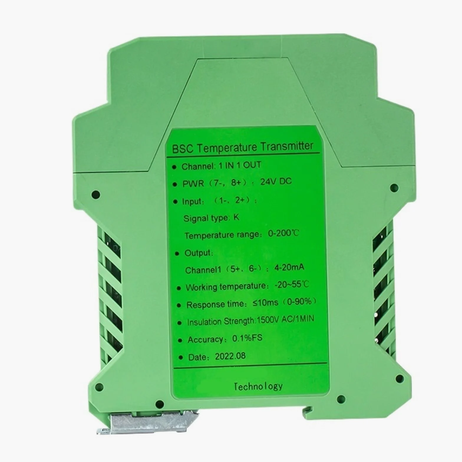 COKYIS Módulo transmisor de Temperatura de termopar Tipo K con 1 Entrada y 2 Salidas en Carril DIN, 0-1300 ℃, 4 20 mA, 0-5 V, 10 V de Salida(K 0-1300 RS485)