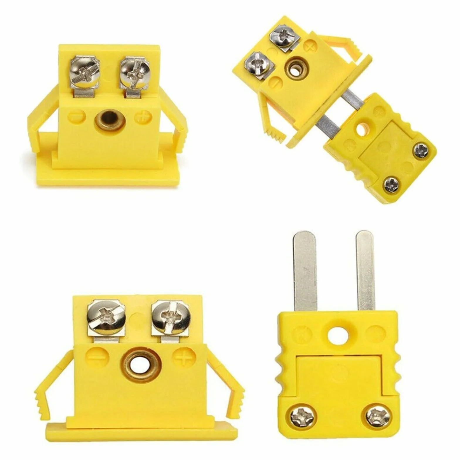 Juego de 4 conectores termopares tipo K miniatura hembra para montaje en panel de aluminio