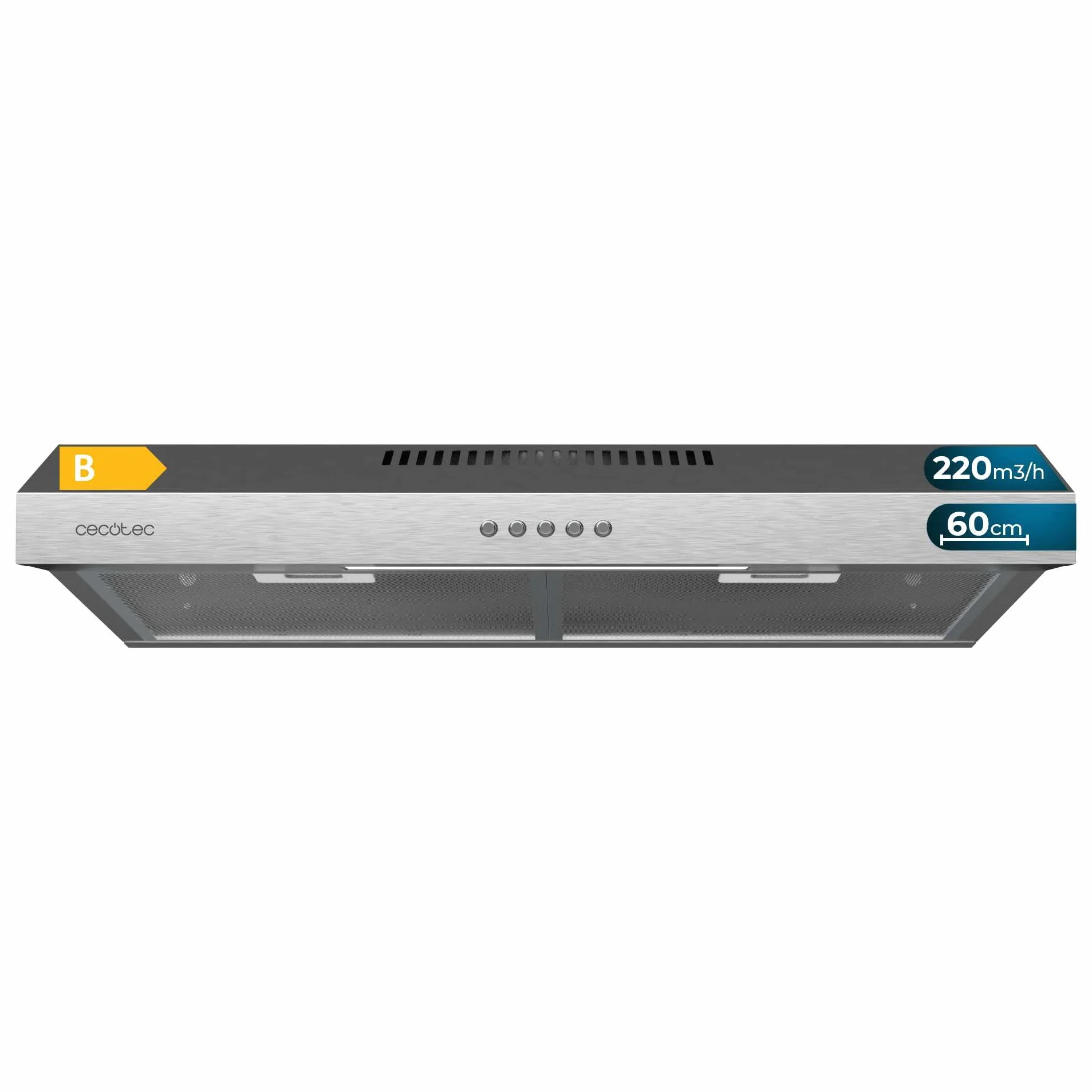 Cecotec Campana Extractora 60cm Bolero Flux CM 602200 Inox 220m3/h 70W