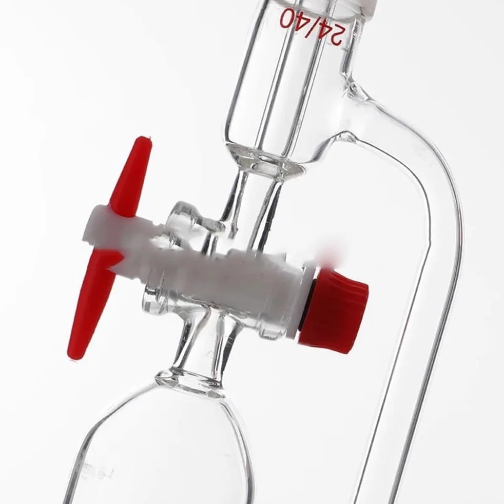 Cristalería de Laboratorio Embudo de vidrio de laboratorio de 10 ml a 1000 ml con boca estándar y tapón cilíndrico de separación por goteo.(1000ml 24x24)