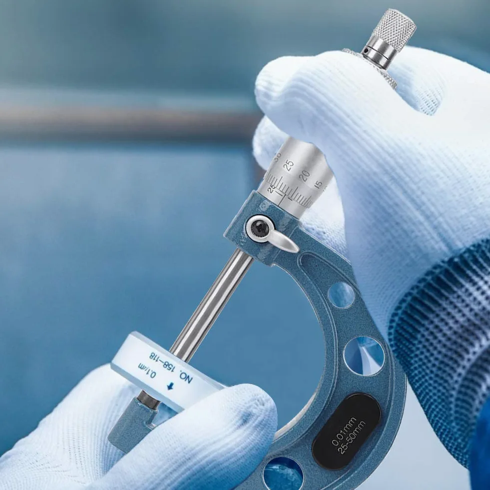 Juego de micrómetros Herramienta de medición de diámetro exterior de alta precisión para ingeniería de precisión y mecanizado de acero para rodamientos 4 piezas 0 100 mm con caja