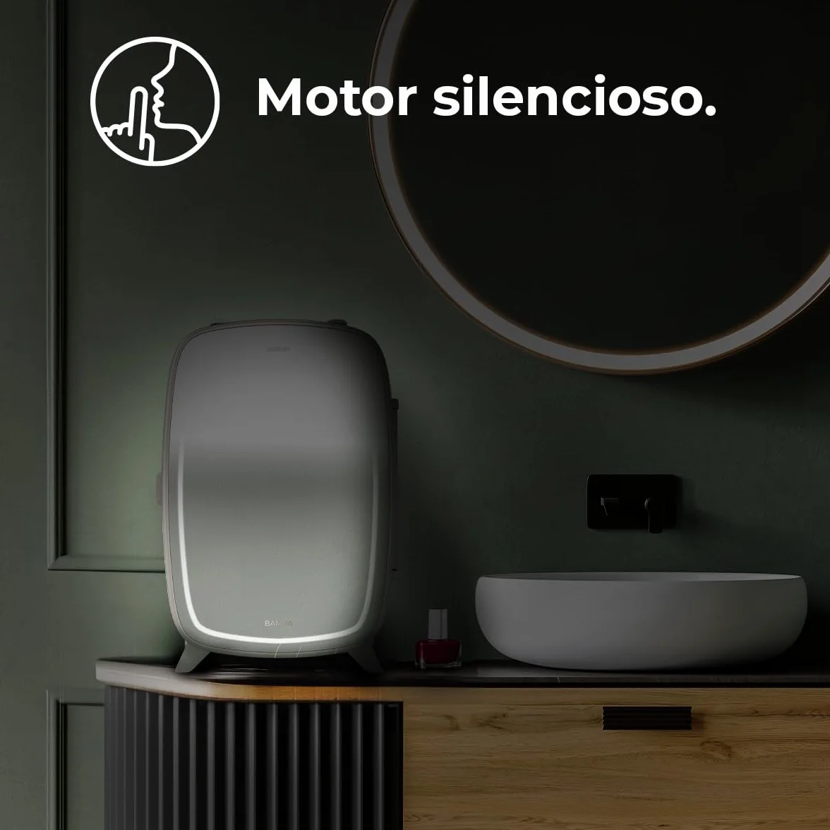 Cecotec Bamba CoolingBeauty 6000 Mirror Rose Mini Frigorífico 6L Nevera Pequeña Cosméticos Puerta Espejo LED