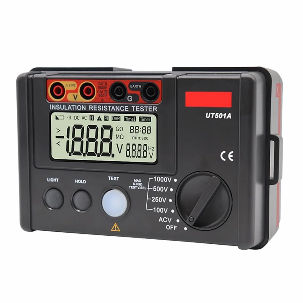 Comprobador de Resistencia de Aislamiento UT501A, Megóhmetro de 1000 V, Ohmímetro de 5 GΩ, Megóhmetro Digital Profesional, Megóhmetro Eléctrico