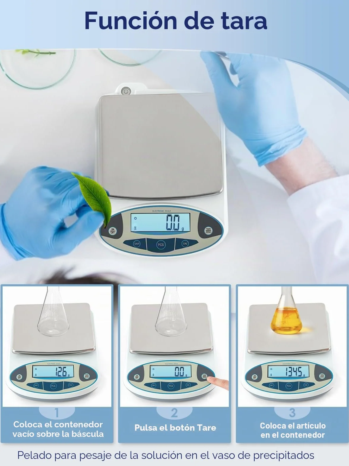 CGOLDENWALL Balanza Científica Analítica de Laboratorio de Gama Grande Báscula Electrónica Digital Inteligente de Alta Precisión de 0.1g 丨Ya Calibrado y Lista para Usar丨 (5kg, 0.1g)