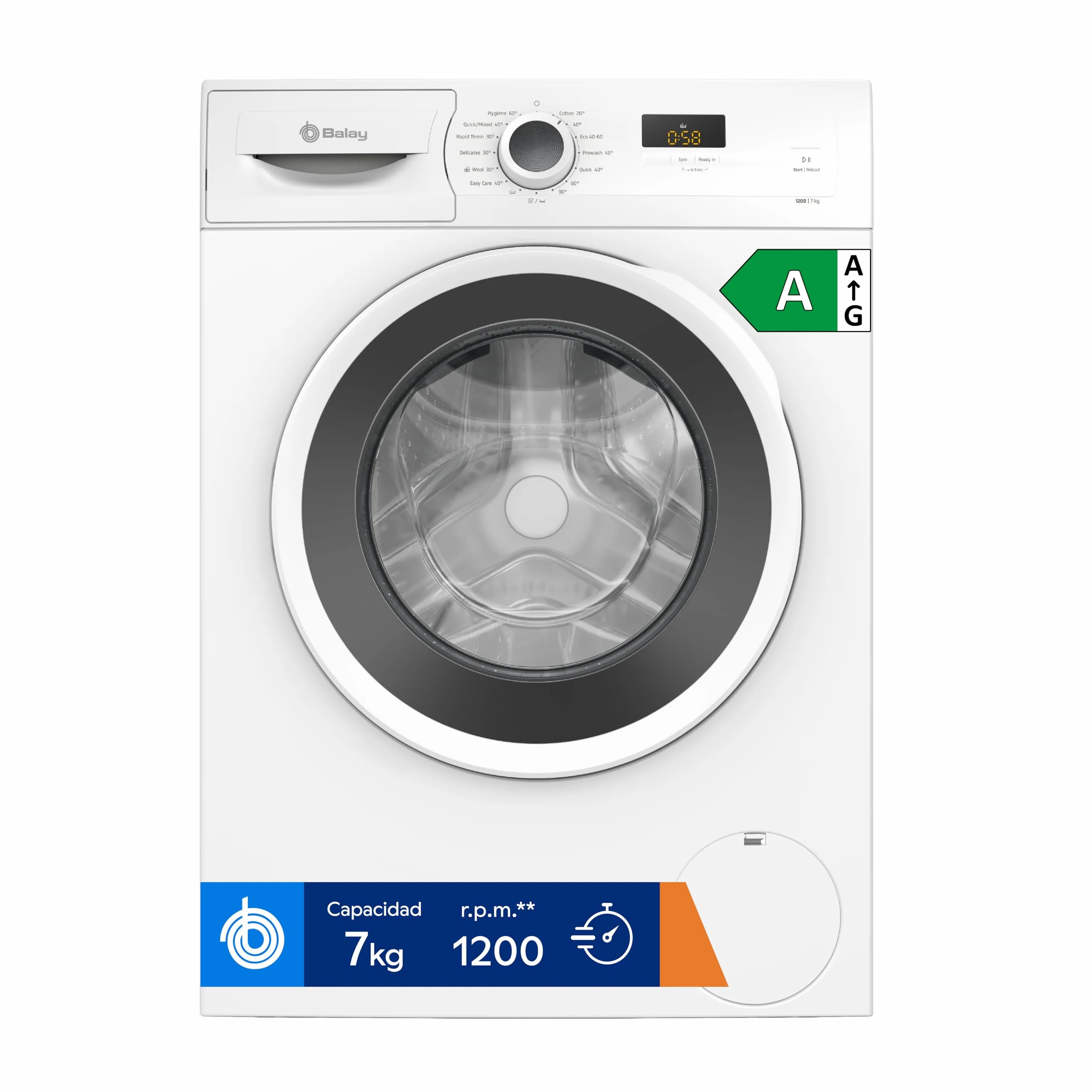Balay Lavadora Carga Frontal 7 kg 1200 rpm Blanco 3TS273BA