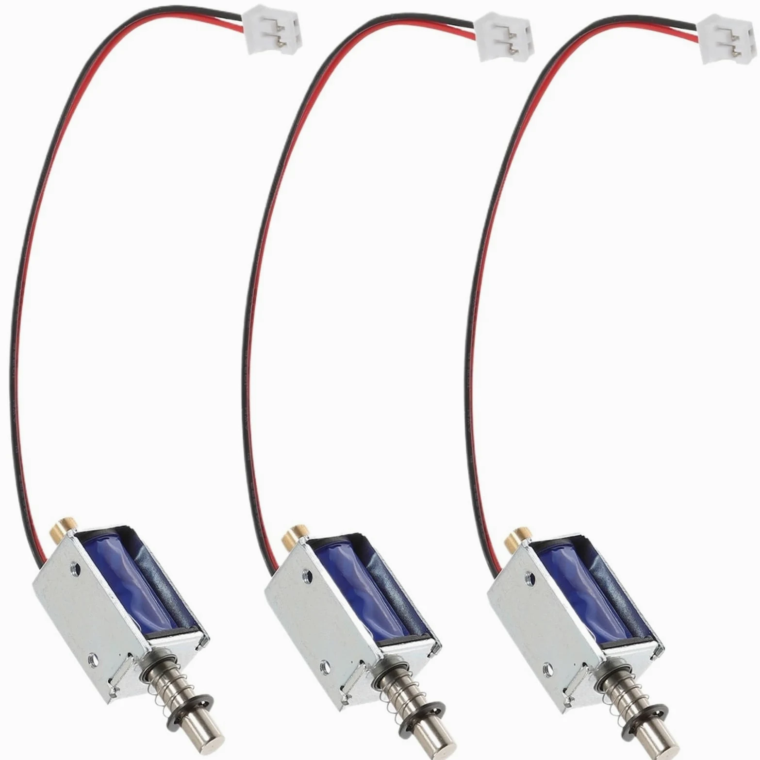 Solenoide electroimán de empuje de 12 V de movimiento lineal actuador de válvula de resorte para máquinas expendedoras