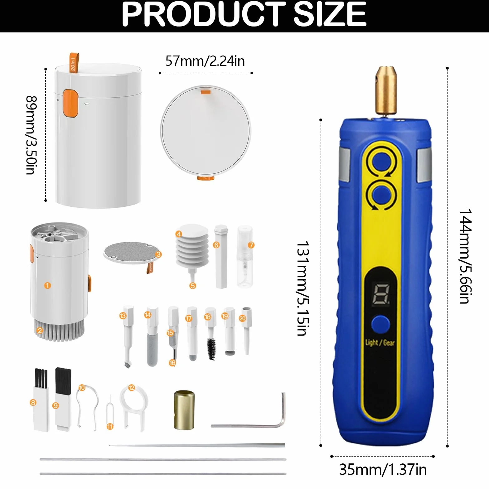 Herramienta de Eliminación de Pegamento Eléctrico 4 Niveles Máquina de Limpieza 20 en 1 Kit