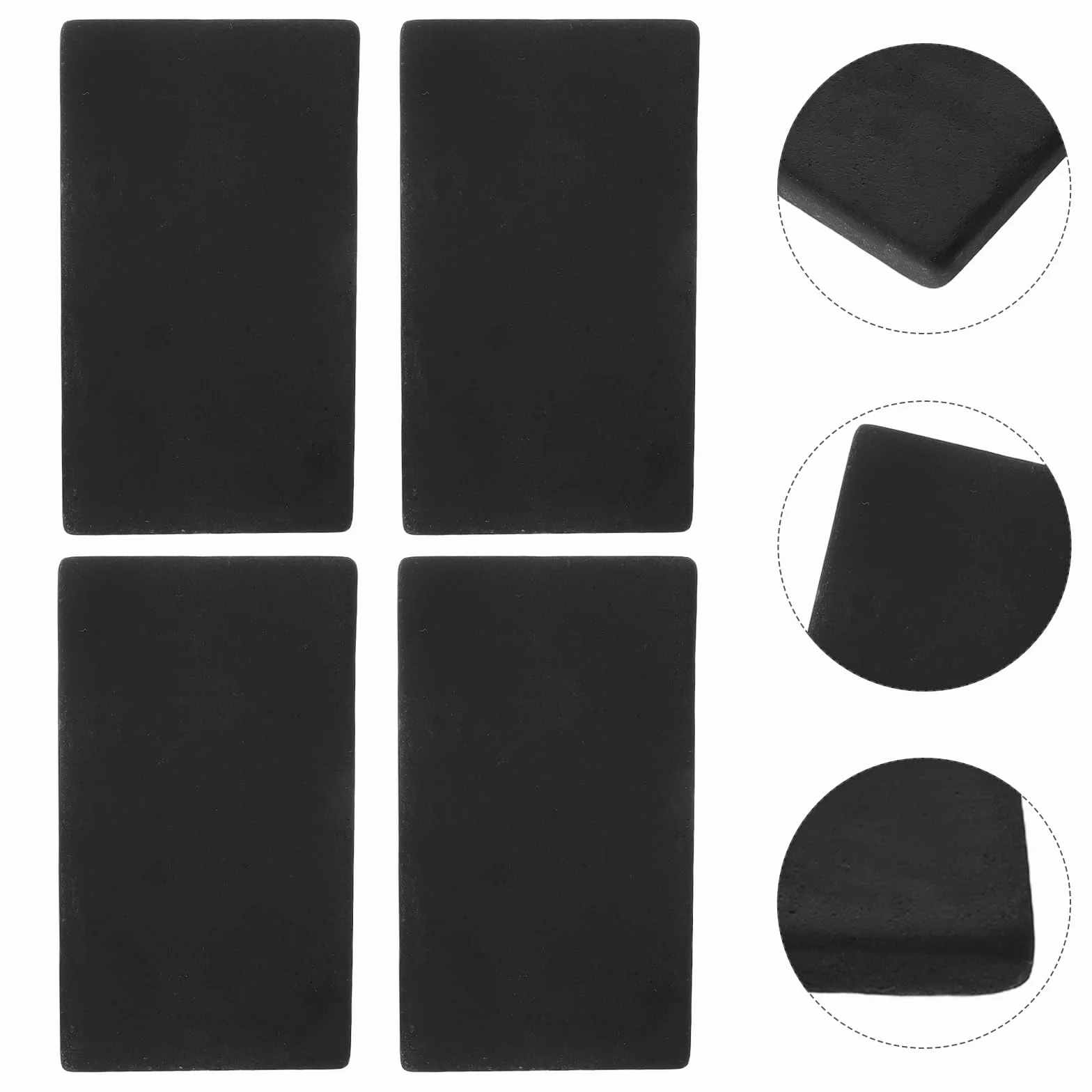 Kit de Prueba de Joyería 4 Piedras de Toque Negras para Comprobador de Oro y Plata