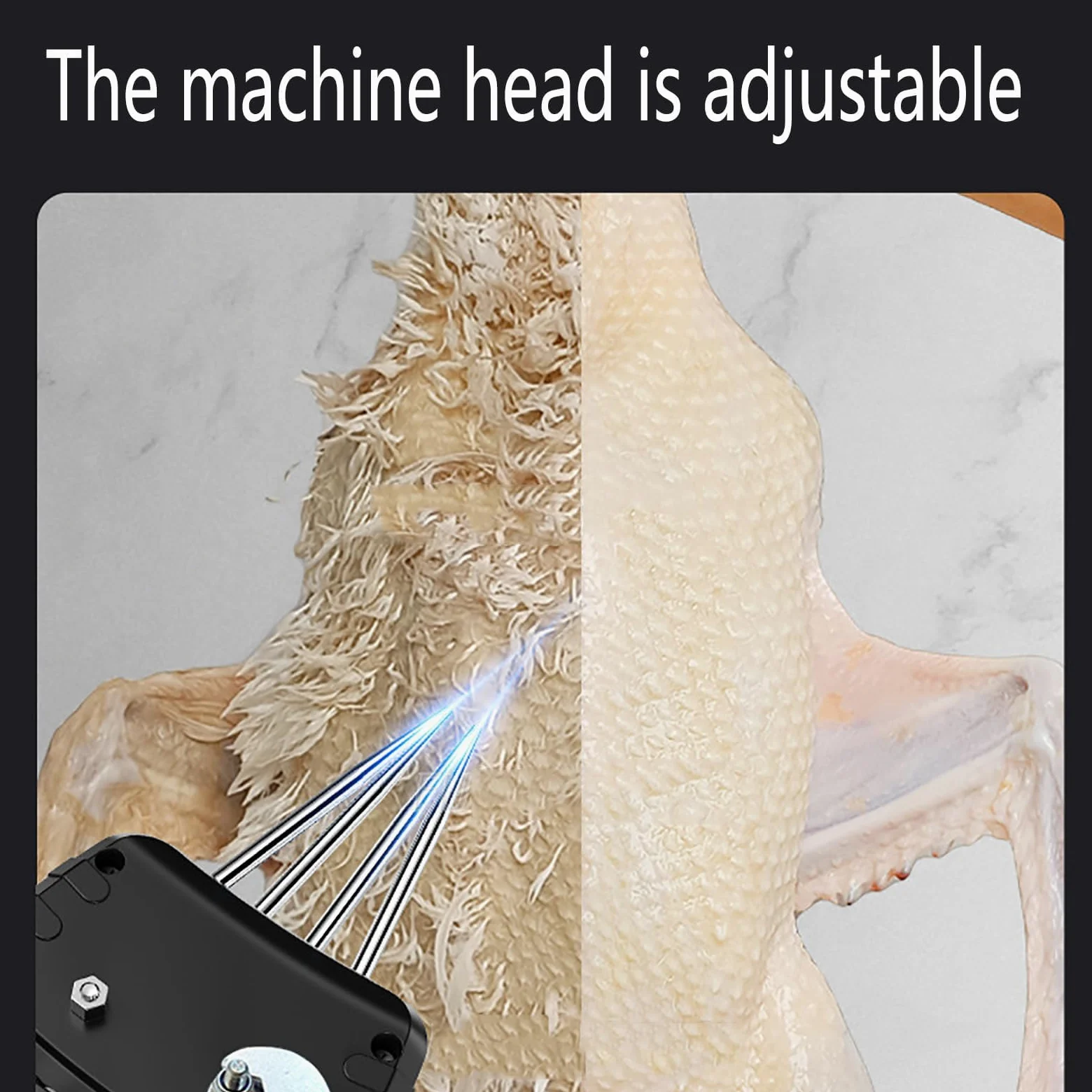 Máquina eléctrica para desplumar aves de corral, cabezal cónico ajustable, impermeable, 4 ejes, depilación para pollos, patos, gansos y pavos
