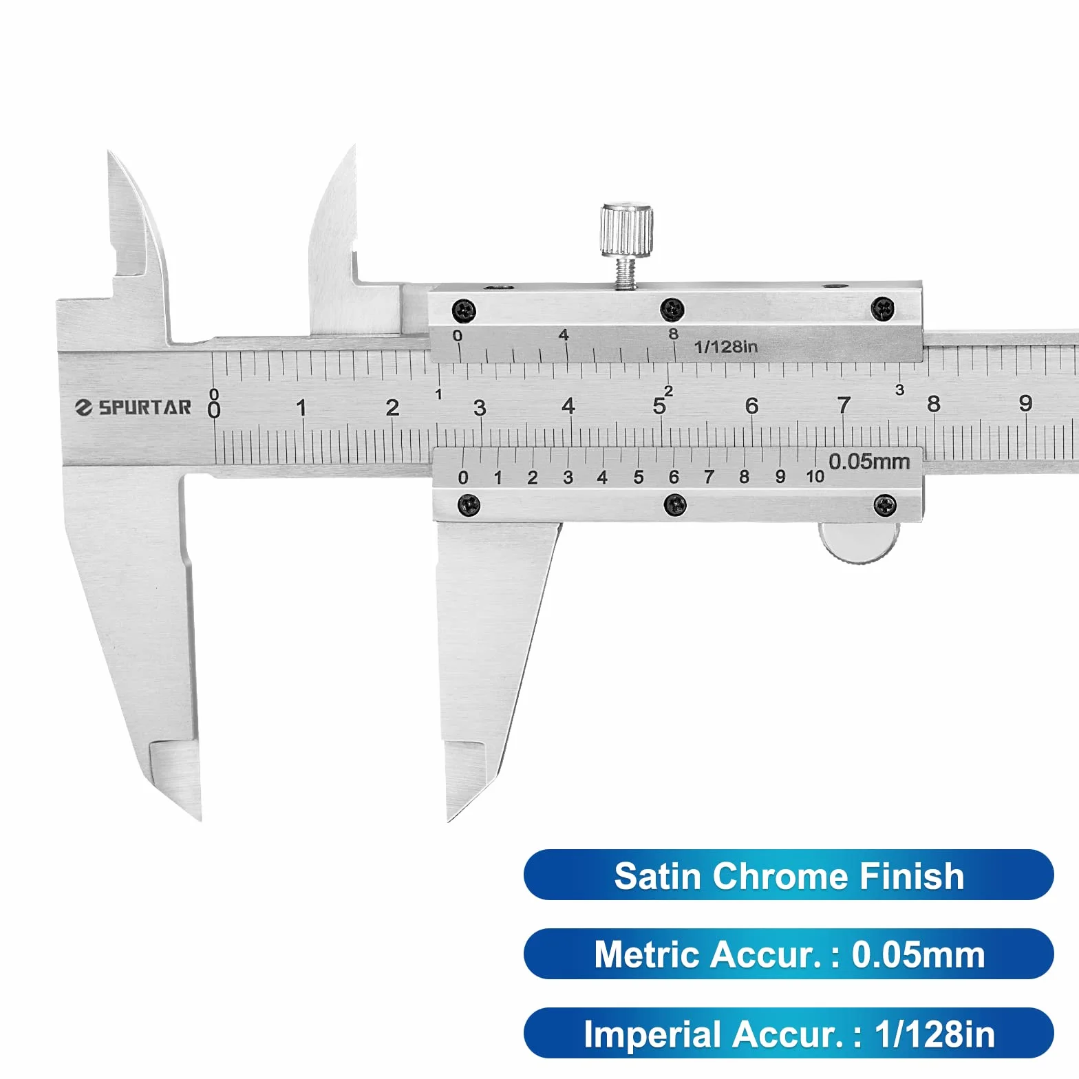 Pie de Rey de acero inoxidable 150mm Calibre analógico 0.05mm resolución herramienta de medición