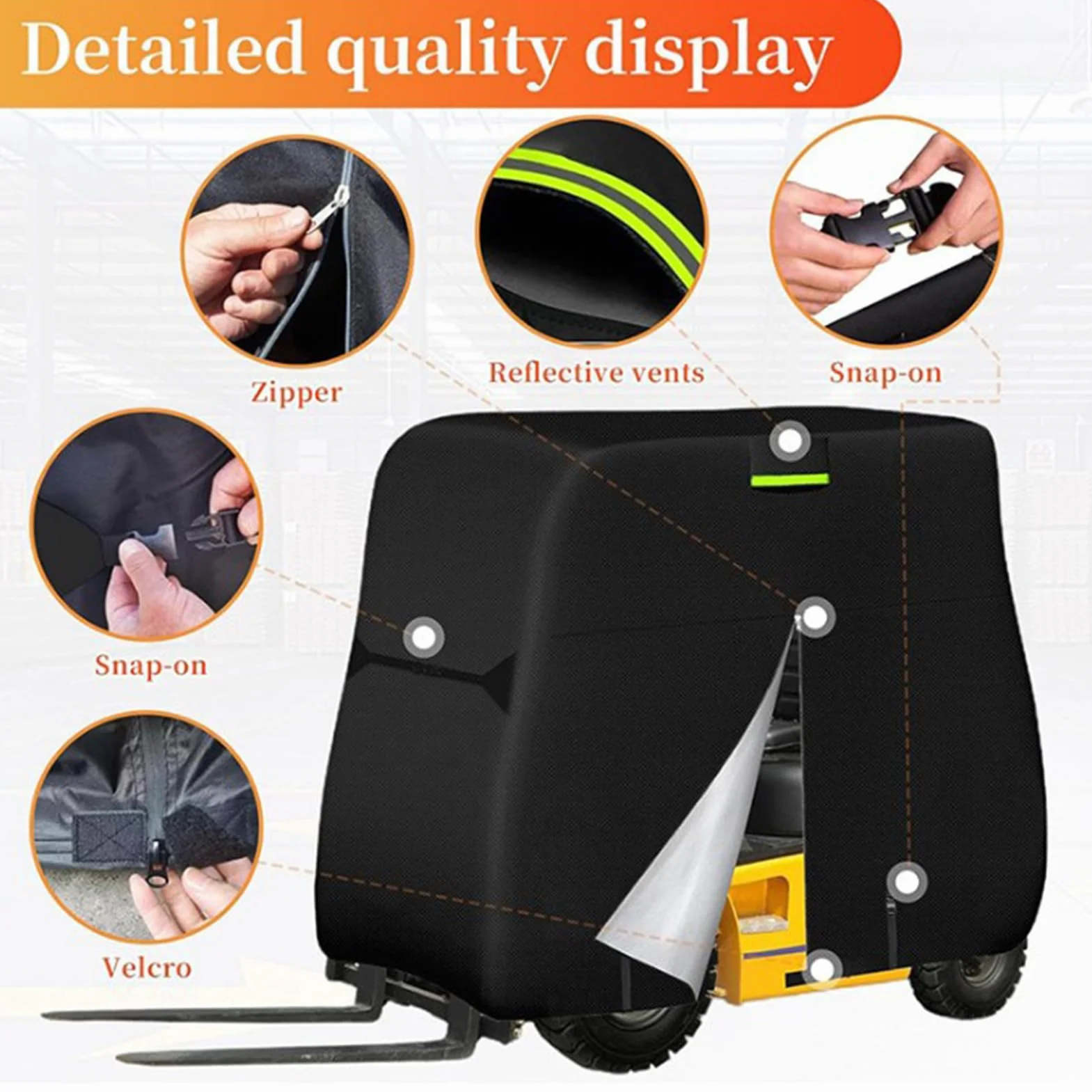Cubierta para Carretilla Elevadora, Funda para Carretilla Elevadora Impermeable, Funda de Protección para Carretillas Elevadoras (100 x 45 x 80 inch)