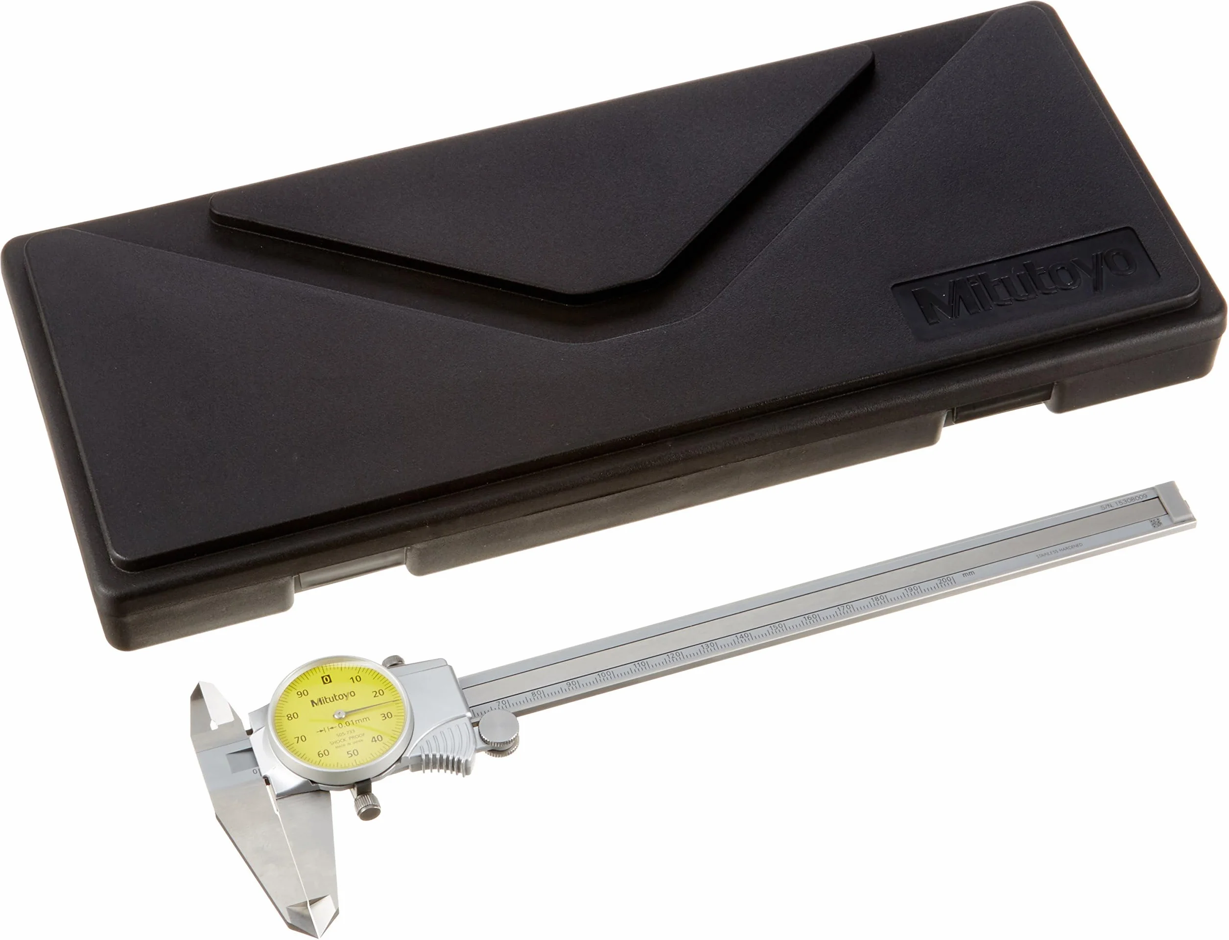 Mitutoyo 505 – 733 serie 505 Dial Pinzas, 0,03 mm Exactitud, 1 mm Gama por Rev, 0 Mm-200 mm gama