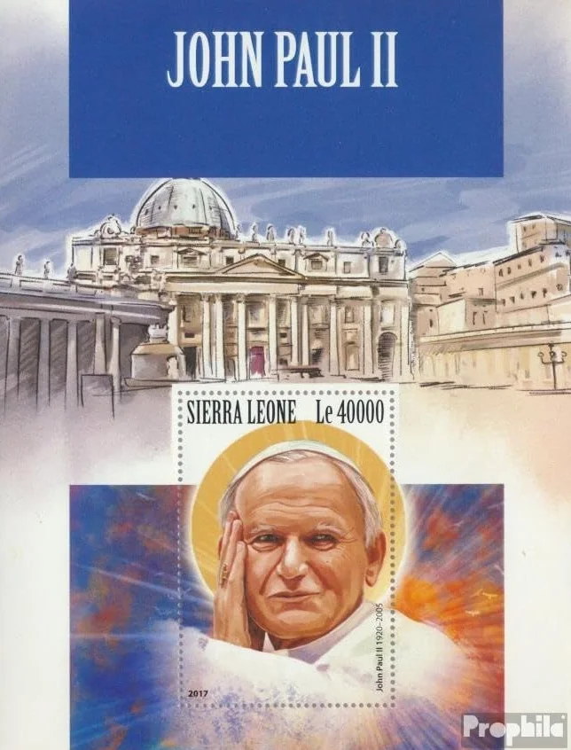 Prophila Collection Sierra Leona Bloque 1349 MNH 2017 Papa Juan Paul II Sellos Cristianismo