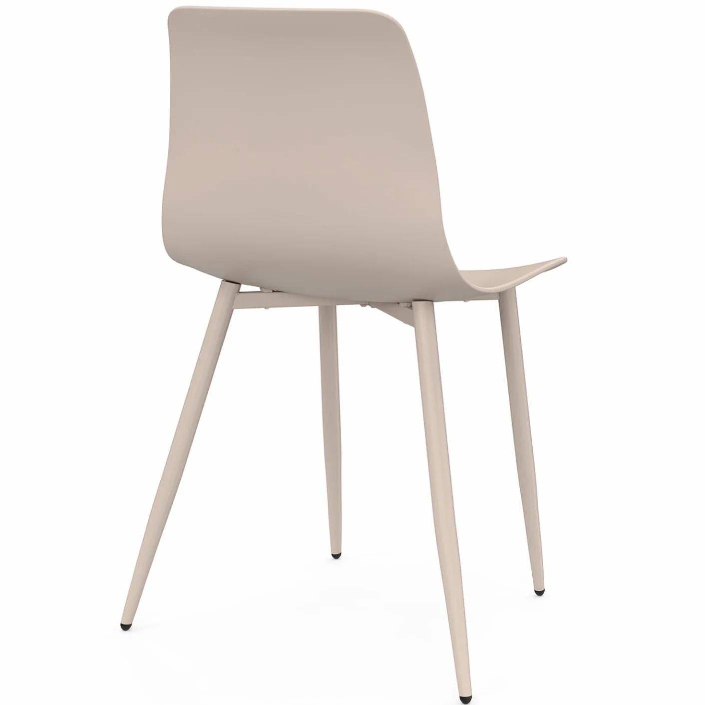 IDMarket - Juego de 6 sillas Kiara Beige con patas de metal