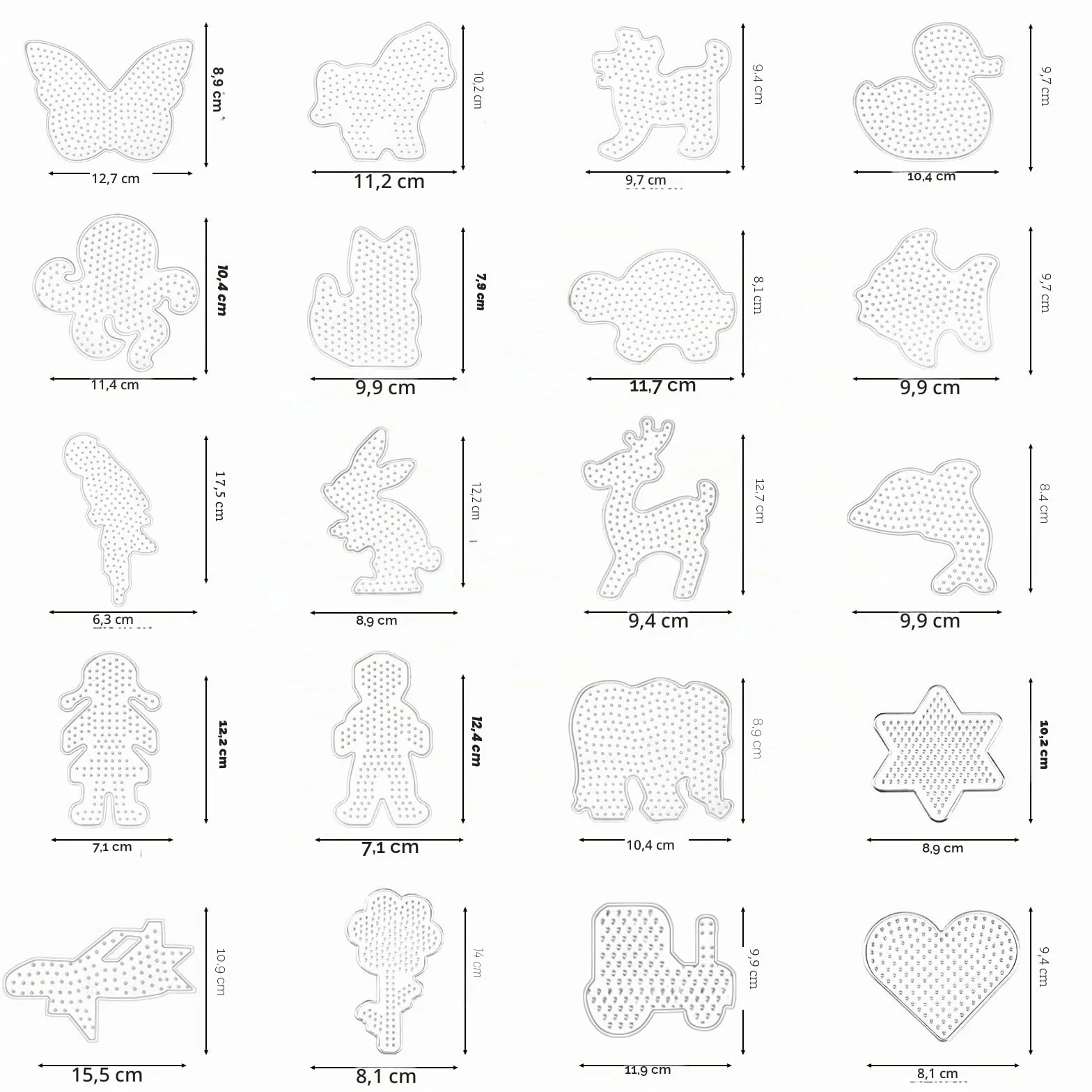 Placas de cuentas para planchar 5 mm transparentes 20 tarjetas de diseño colores niños