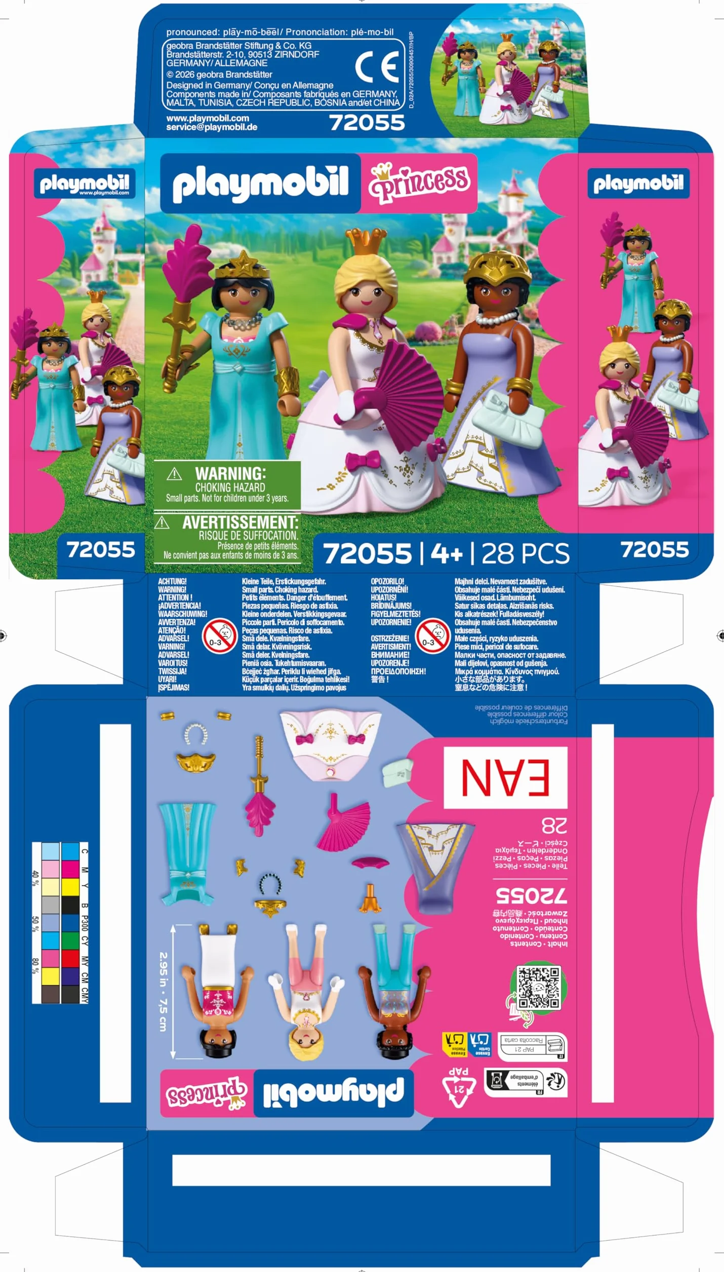 PLAYMOBIL Princess Tres Princesas 3 Figuras con Ropa y Accesorios Juguete 72055