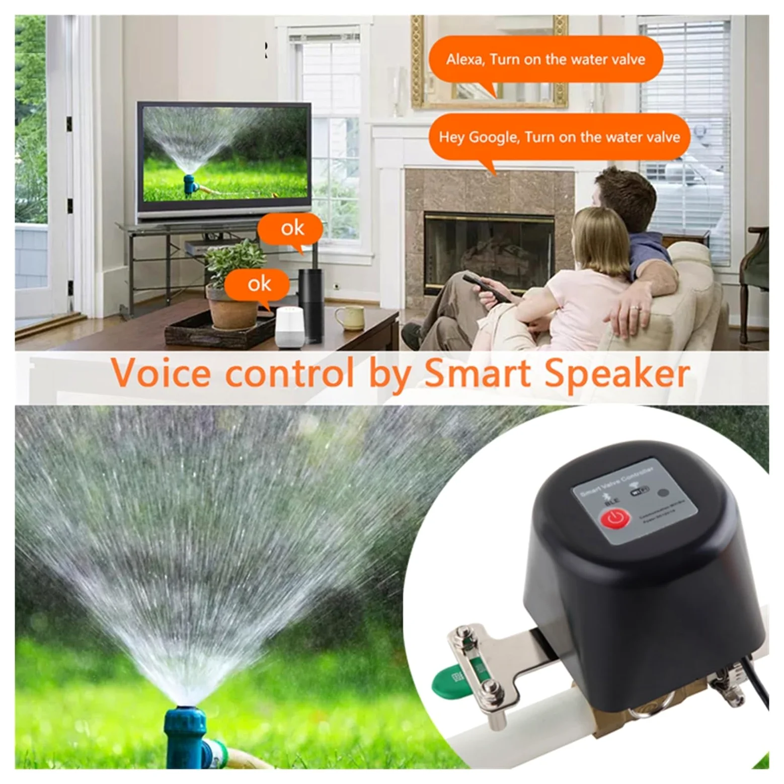 Zigbee 1/2 "3/4" 1 "Wifi Inteligente Control De Manipulador Gas Válvula Agua DN15/20/25 Controlador Automático Tuya(Wifi version)