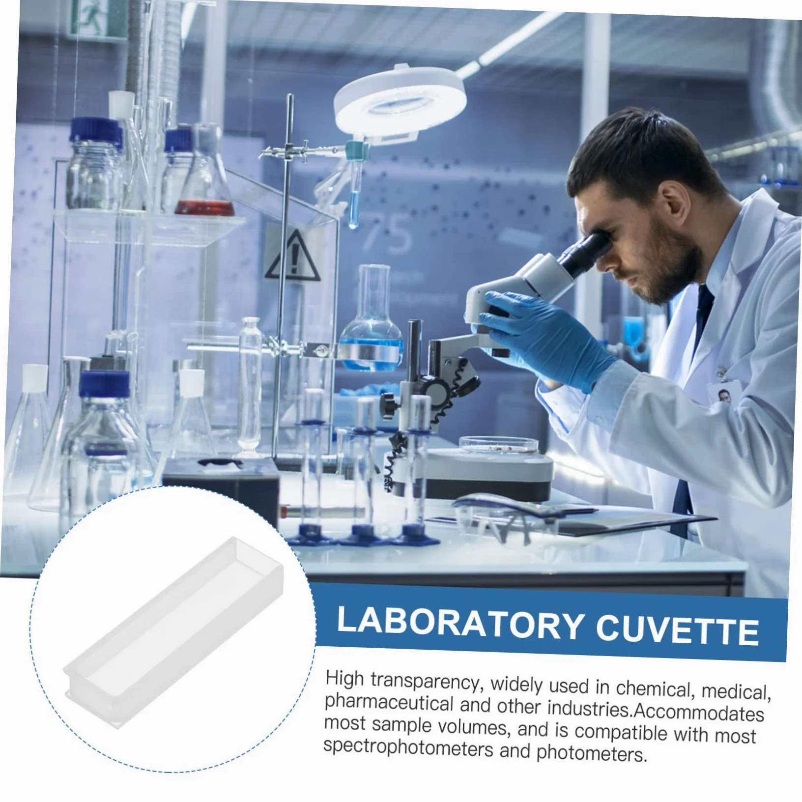 Gatuida 3piezas Cubeta De Cuarzo Transparente para Espectrofotometría Cuvette De Cuatro Caras para Análisis De ADN y Proteínas para Estudios UV-Vis