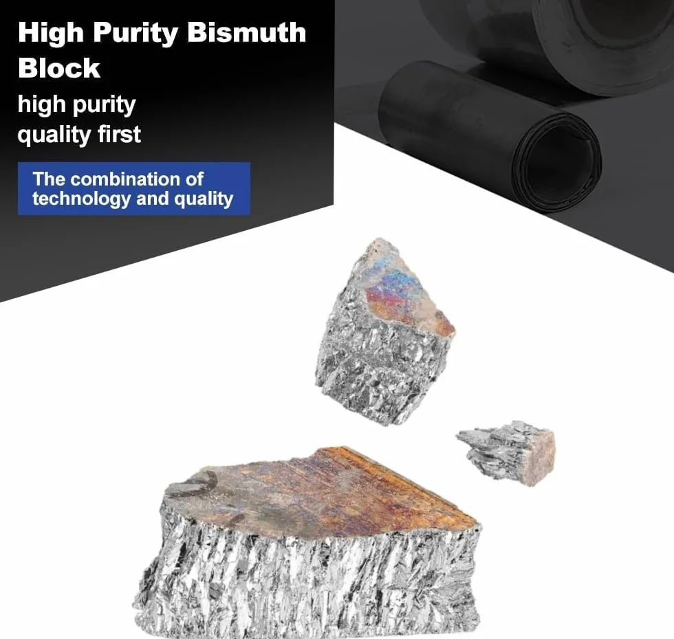 Bismuto - 1000 g de bismuto Metal Lingote 99,99% Geodas de cristal puro para hacer cristales/Señuelos de pesca
