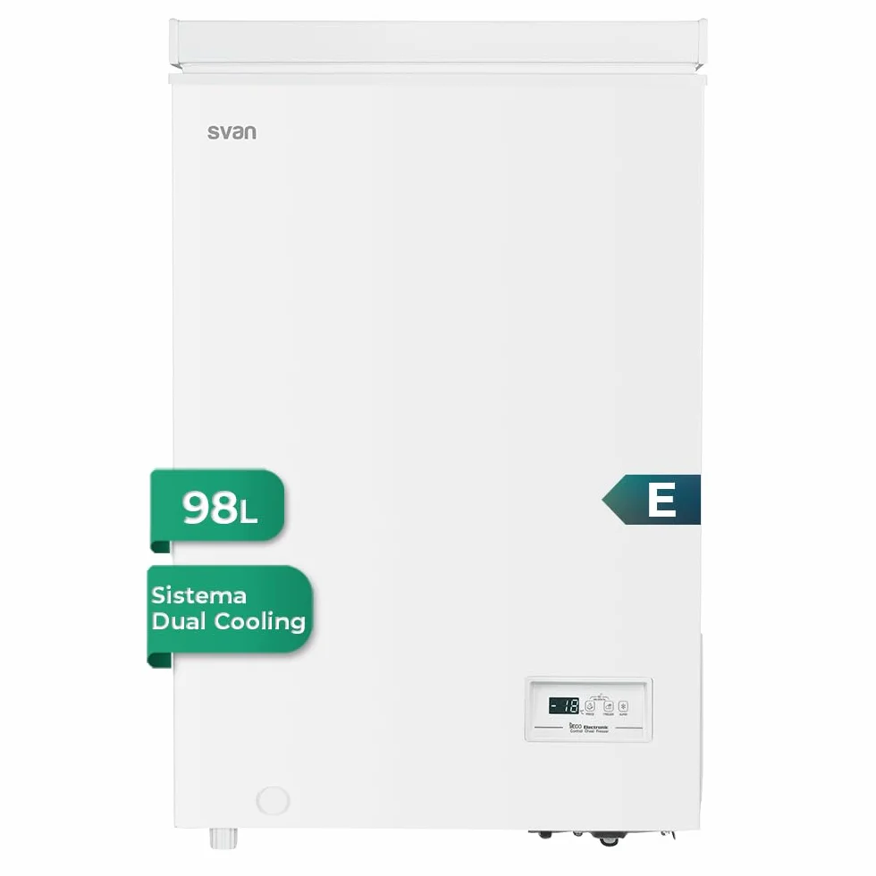 Svan Congelador Horizontal Blanco SCH1001EDC 98 L Dual Cooling 1 Cesta Eficiencia Energética Clase E