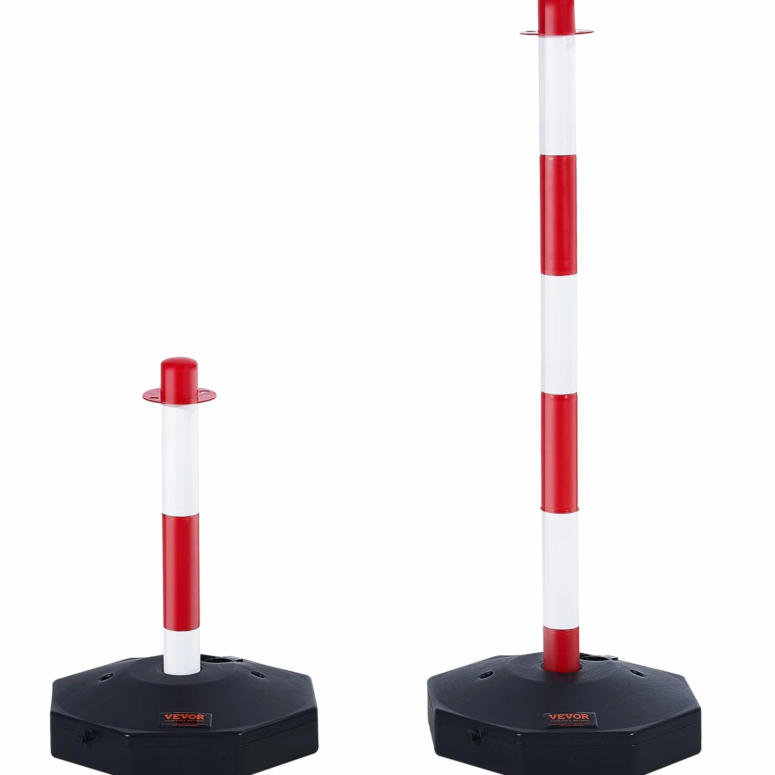 VEVOR Poste de Tráfico 6 Piezas Cono de Altura Ajustable Cadena 2 m Control de Tráfico Rojo y Blanco