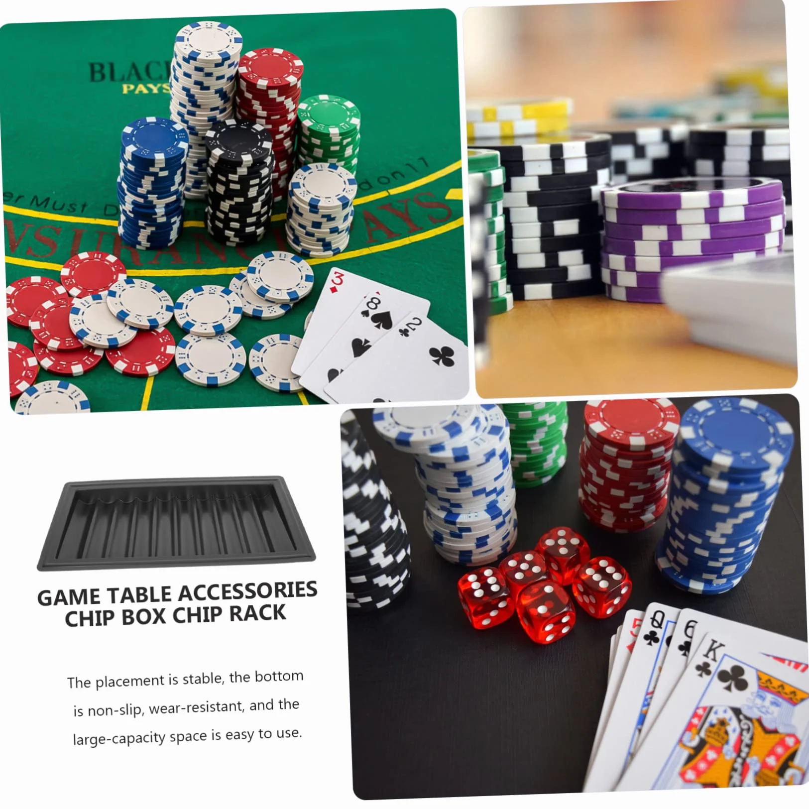 Plastic Chip Tray Table for Poker Texas Holdem Storage Rack
