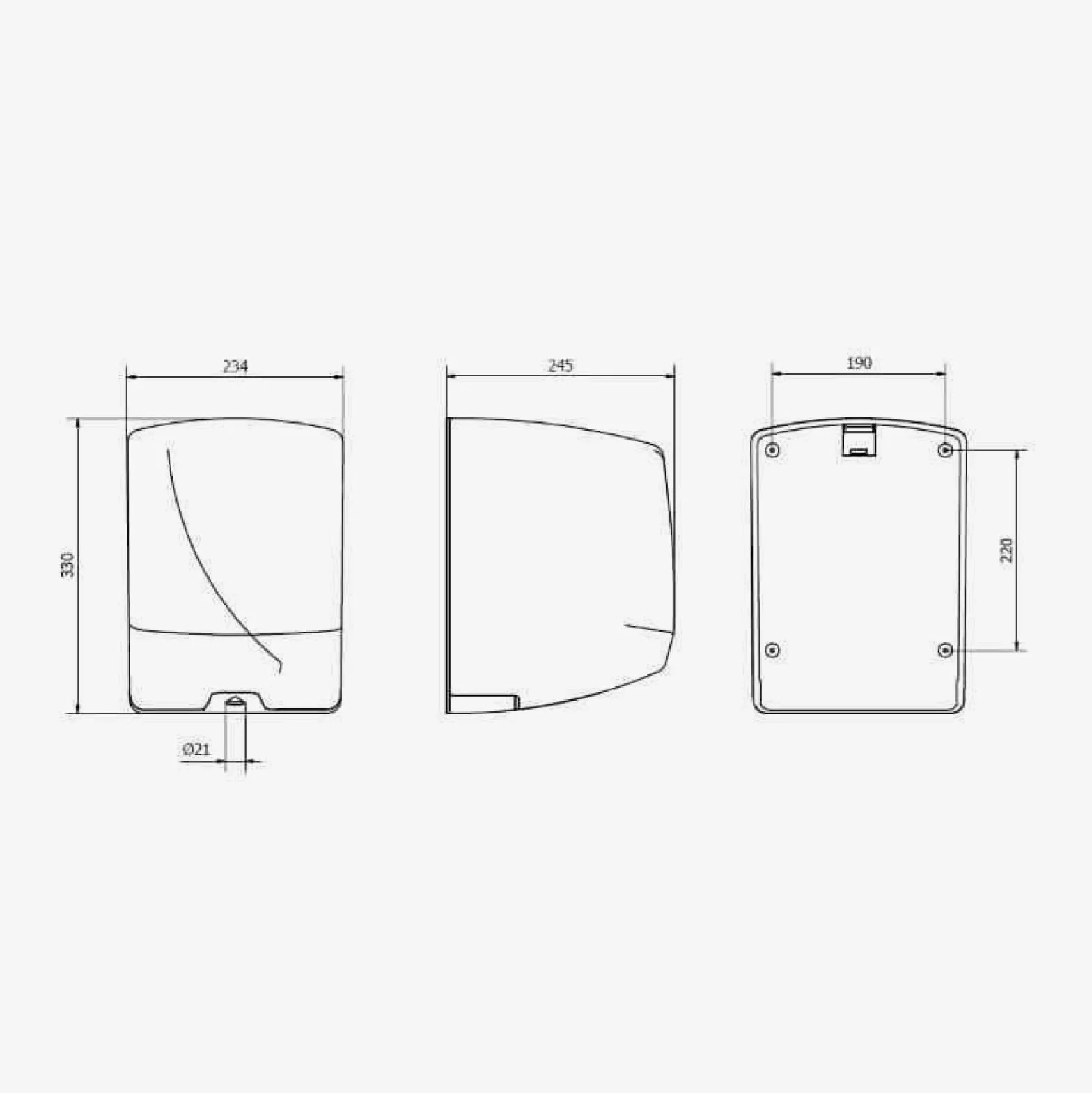 Jofel - Dispensador de Papel en Bobina hasta 205mm Mecha en Continuo, Bobina Especial para Dispensar por el Centro de la Base, Maxima Higiene, Carcasa de Acero, Futura AG45000, Inox. Satinado