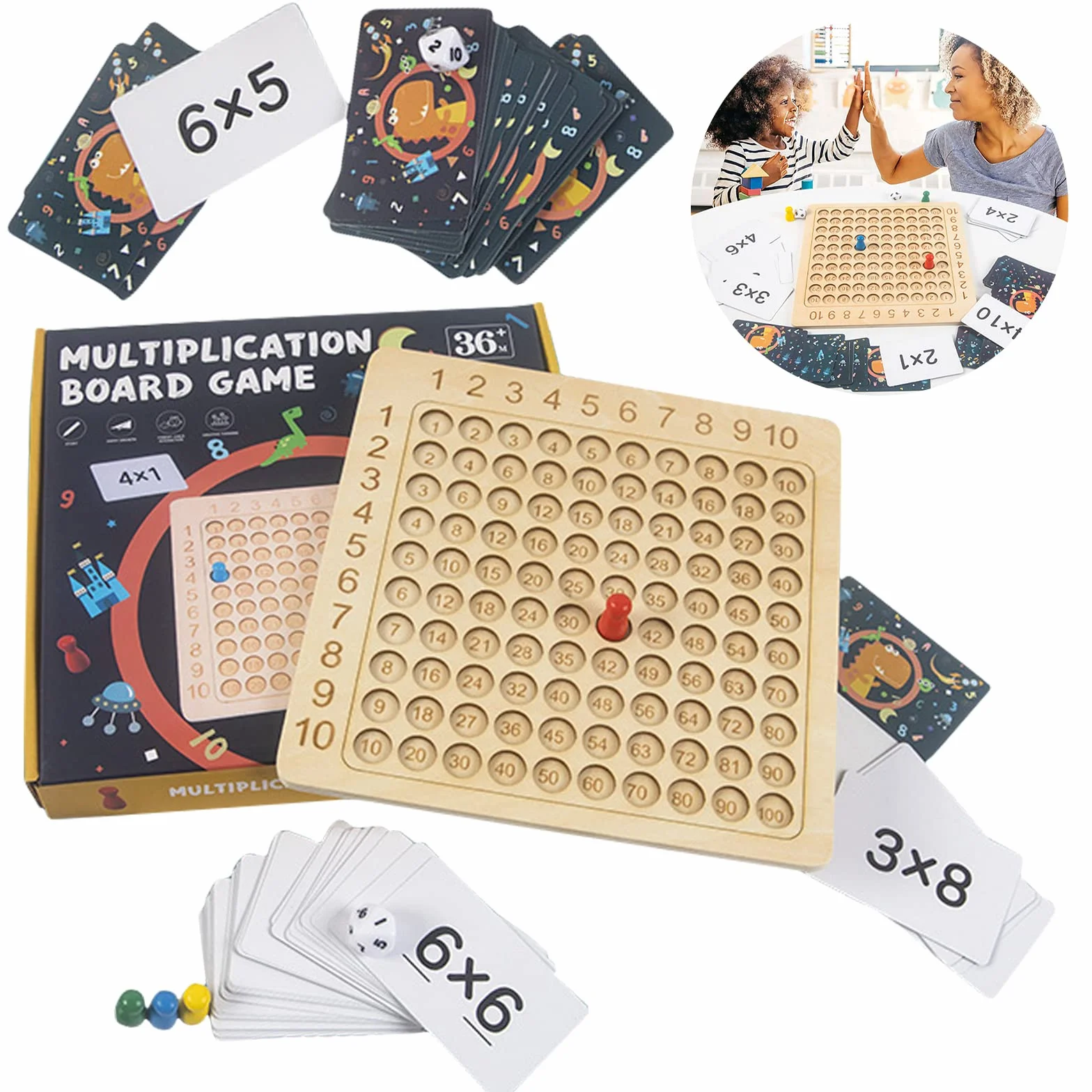 Tablero de Multiplicación Montessori de Madera para Niños