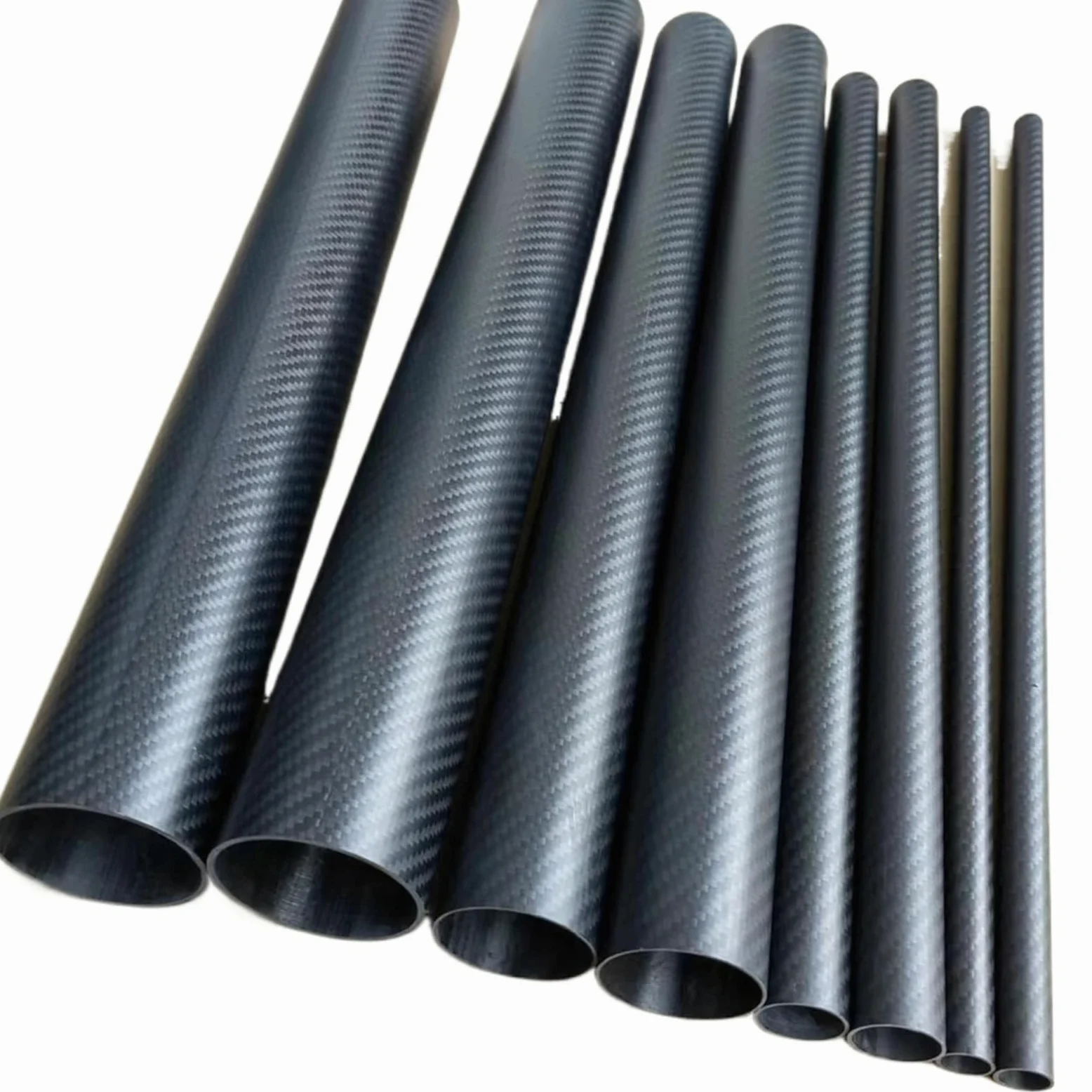 Tubo De Fibra De Carbono Tubo circular de fibra de carbono mate de 10 piezas