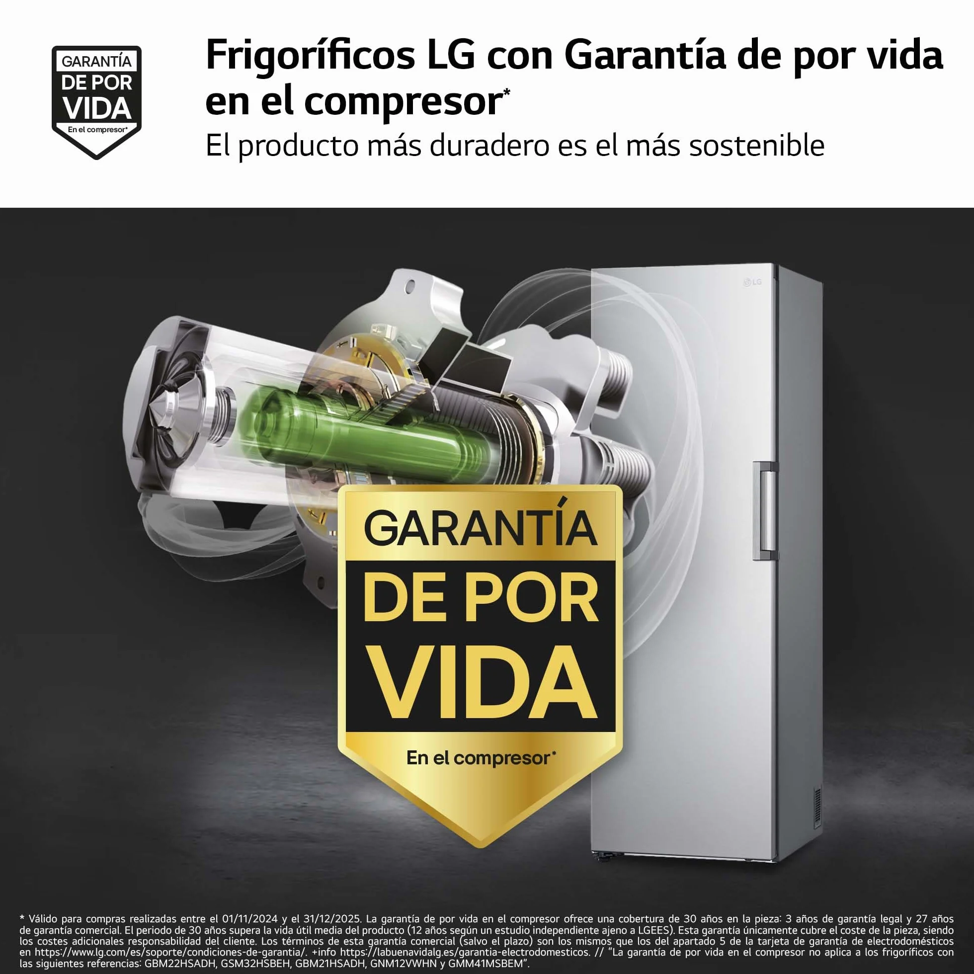 LG Congelador No Frost Total 355 L 186 cm Vertical Smart Inverter Inox