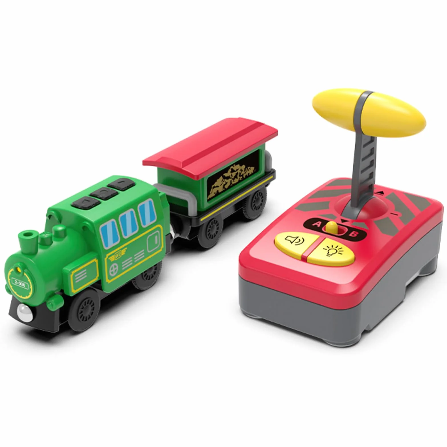 OBEST Tren Electrico Teledirigido para Niños con Luz y Sonido, Motorizado Magnético Control Remoto