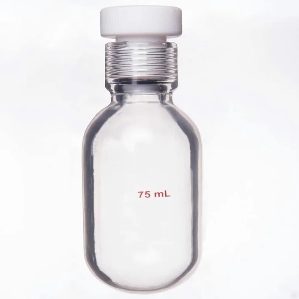 Cristalería de Laboratorio Tapón de rosca interna de PTFE for revestimiento de botellas de pared gruesa resistente a la presión P17(100mL-P170100D)