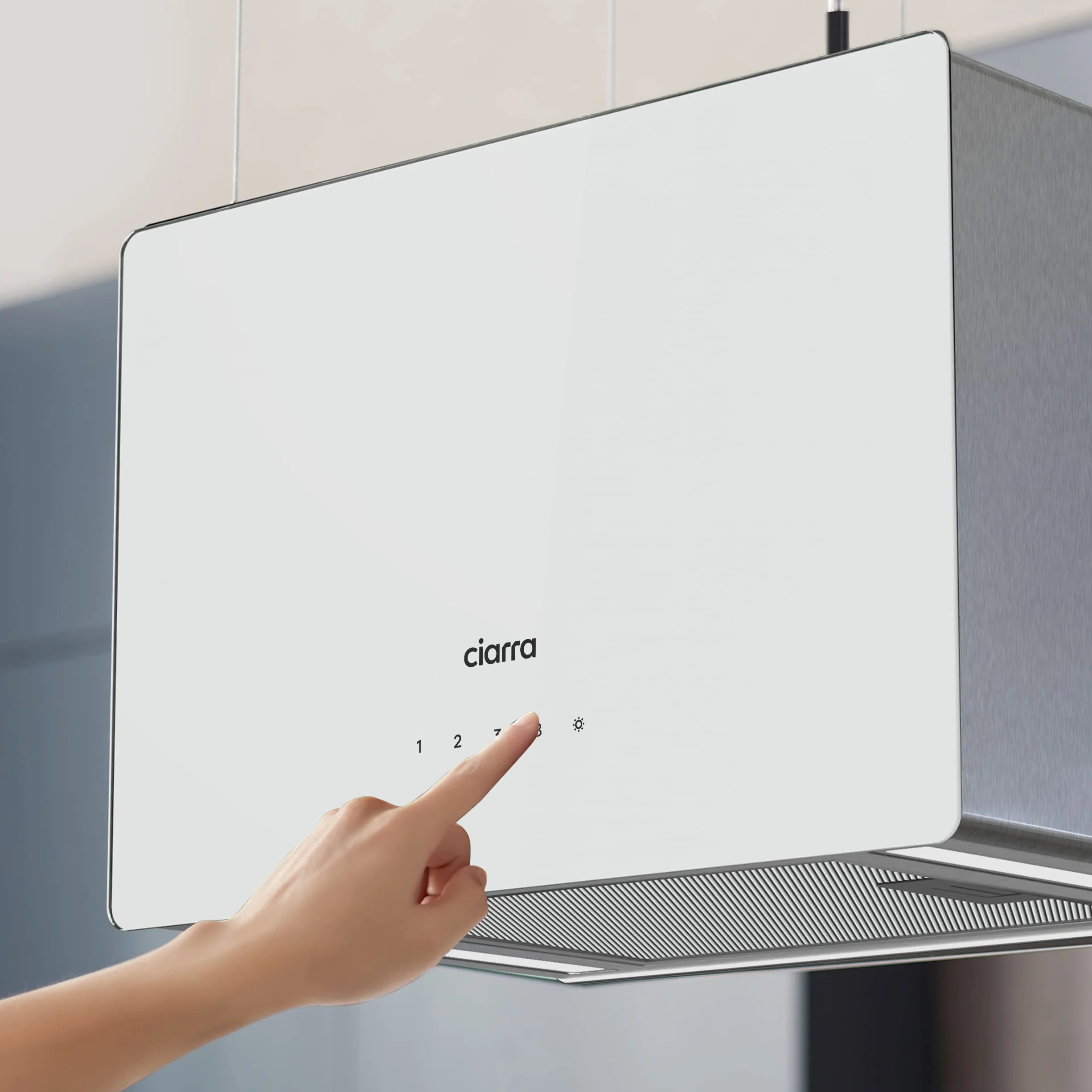 CIARRA CBCS4850 Campana Extractora Isla 48cm 700m³/h WiFi Control Táctil Clase A+++ Blanco
