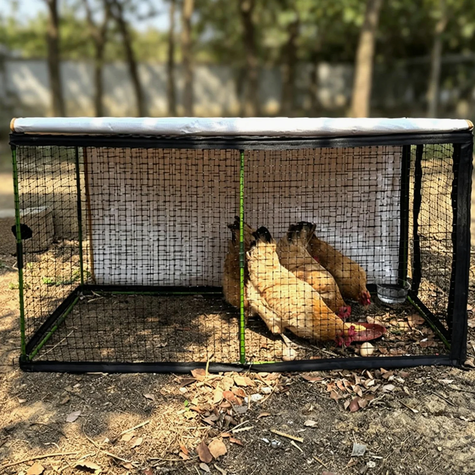 Gallinero Tipo, Resistente al Viento, de rápida instalación, con protección Solar, estaca de Suelo Estable, para Montar Mismo.