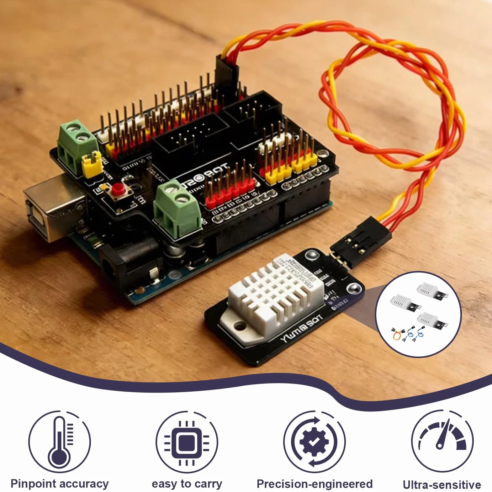 Módulo DHT22 AM2302 Sensor Humedad Temperatura Alta Precisión 3.3-5.5V para Proyectos Electrónicos