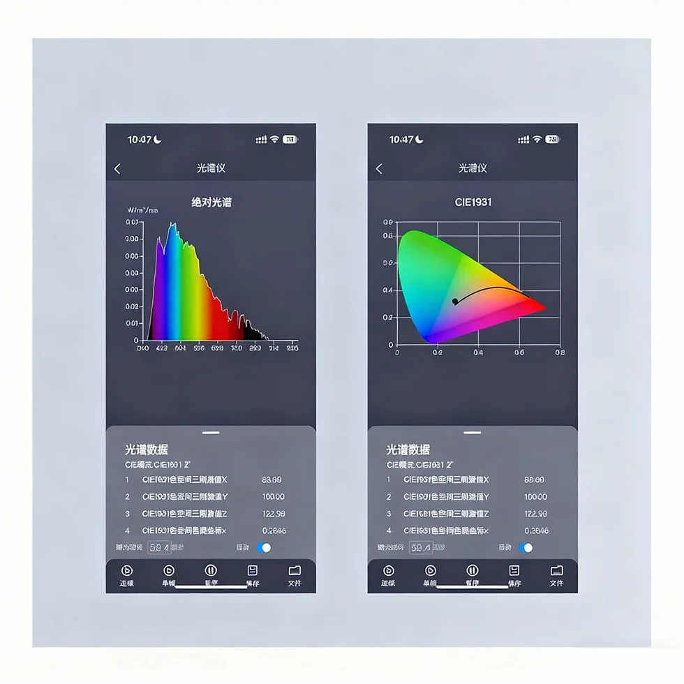 Espectrómetro de mano: medidor de luz de grado de laboratorio para I+D LED y horticultura, mide PPFD, CRI, CCT, Lux, gráfico de espectro