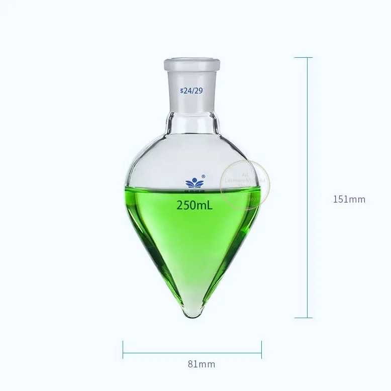 1 Unidad de Vidrio de borosilicato de Laboratorio Alto 50 ml-2000 ml Esmerilado estándar #19#24#29 Boca Espesar matraz de Vidrio con Fondo en Forma de V (Size : 1000ml celiber29)