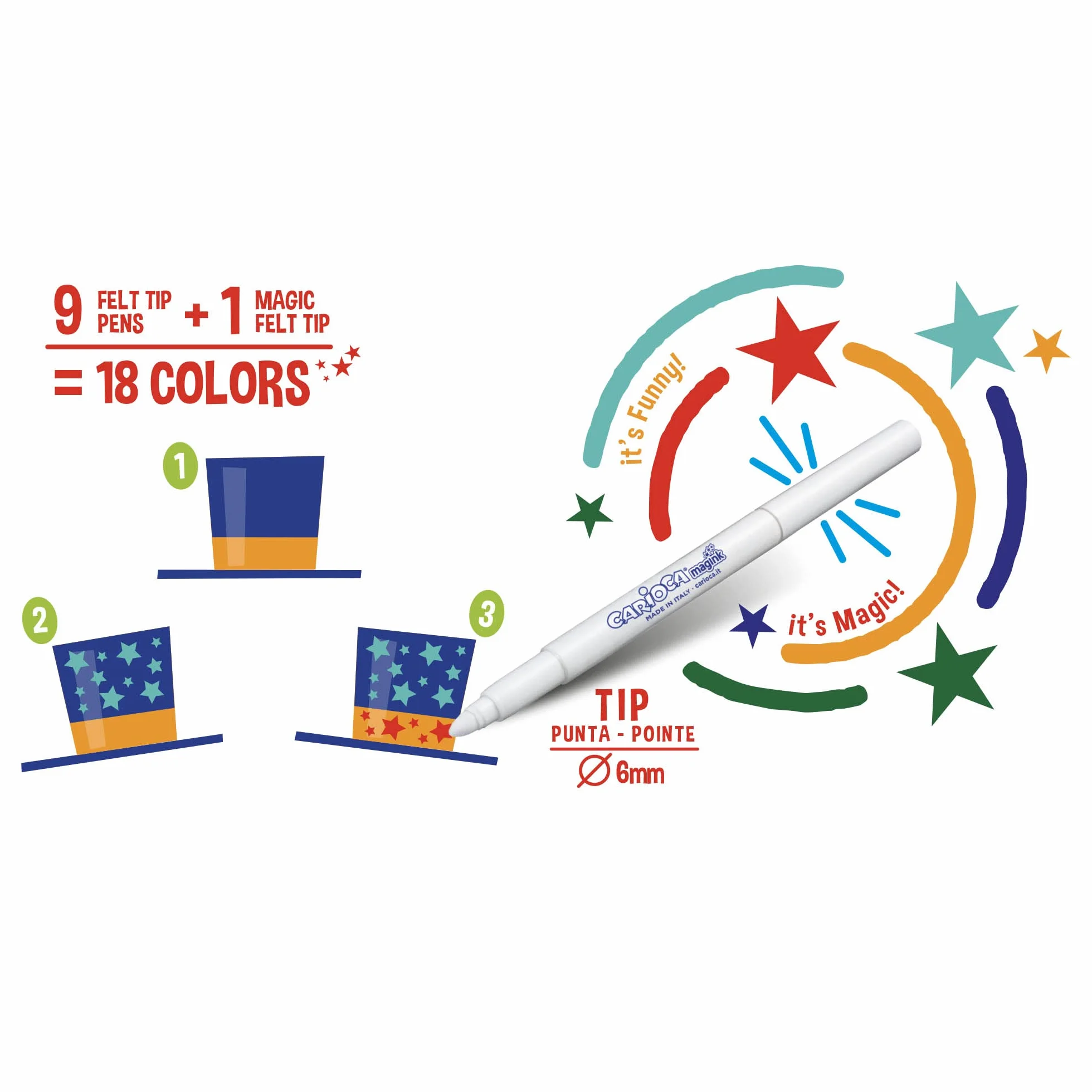 Rotuladores Mágicos Color Change 10 Uds Efecto Cambia Color Tinta Lavable Punta Bloqueada Juego Creativo