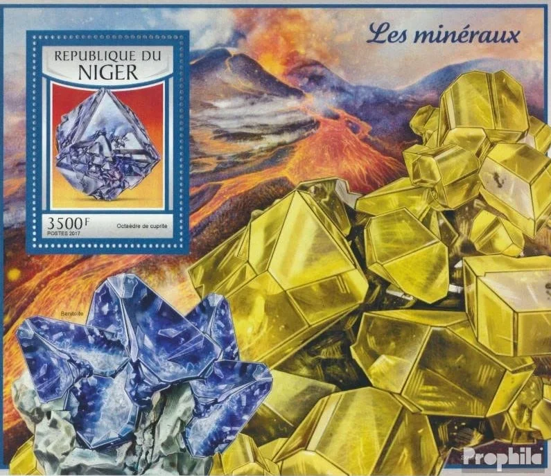 Prophila Collection Níger Bloque 649 Completa MNH 2017 Minerales Sellos