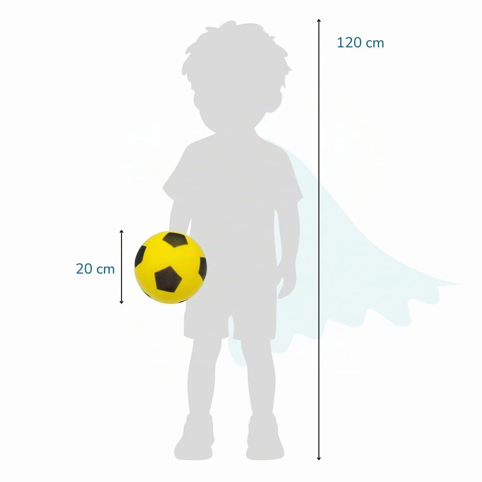 alldoro 63103 Balón de Espuma 20 cm Amarillo Fútbol para Niños 18 Meses