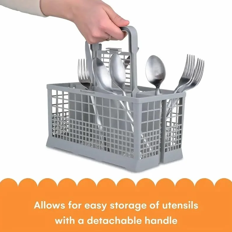 Cesta universal cubiertos para lavavajillas 24.1 x 13.4 cm Asa desmontable Compatible con Bosch Siemens Neff AEG Gorenje Privileg