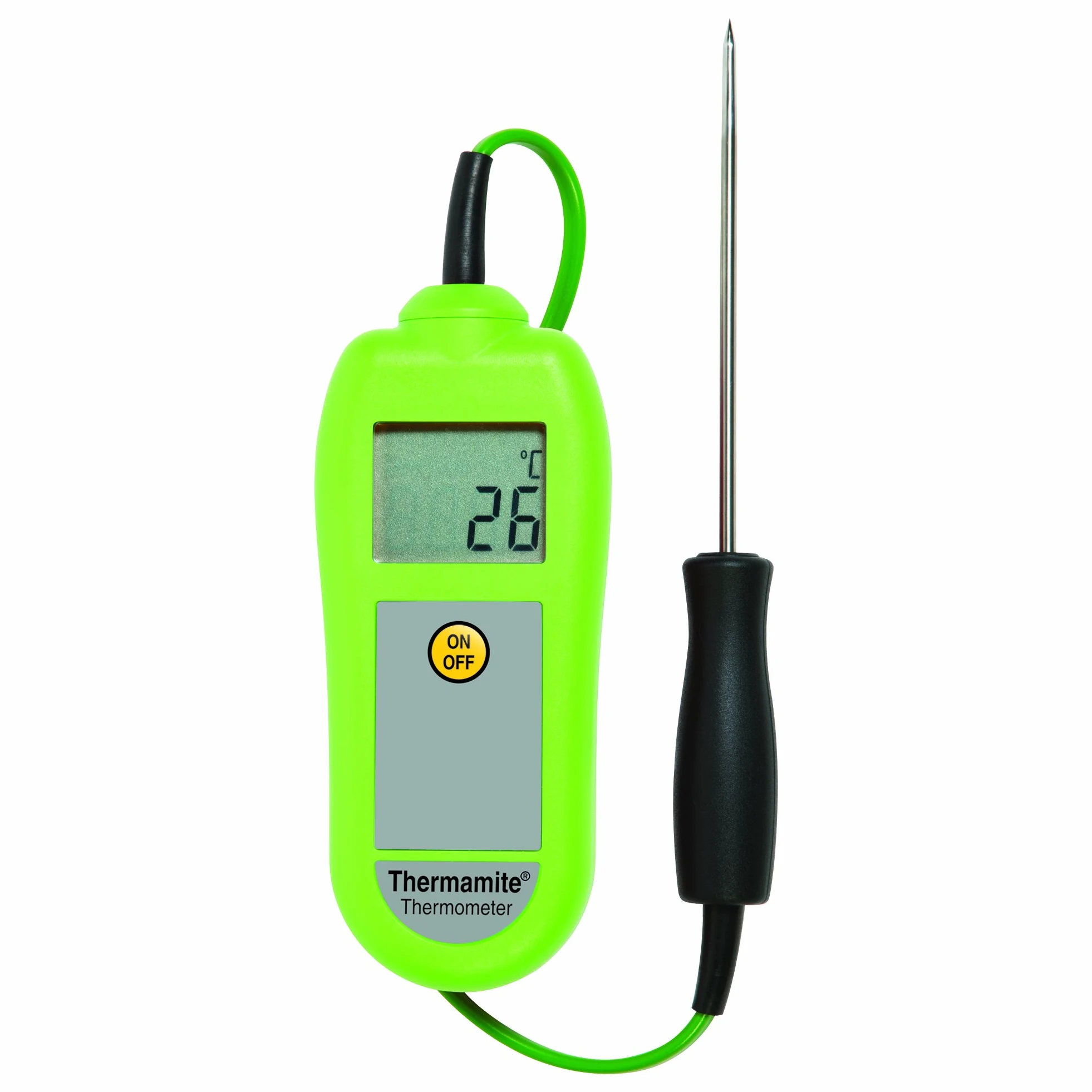 ETI 261-030 - Termómetro digital con sonda de alimentación, color verde