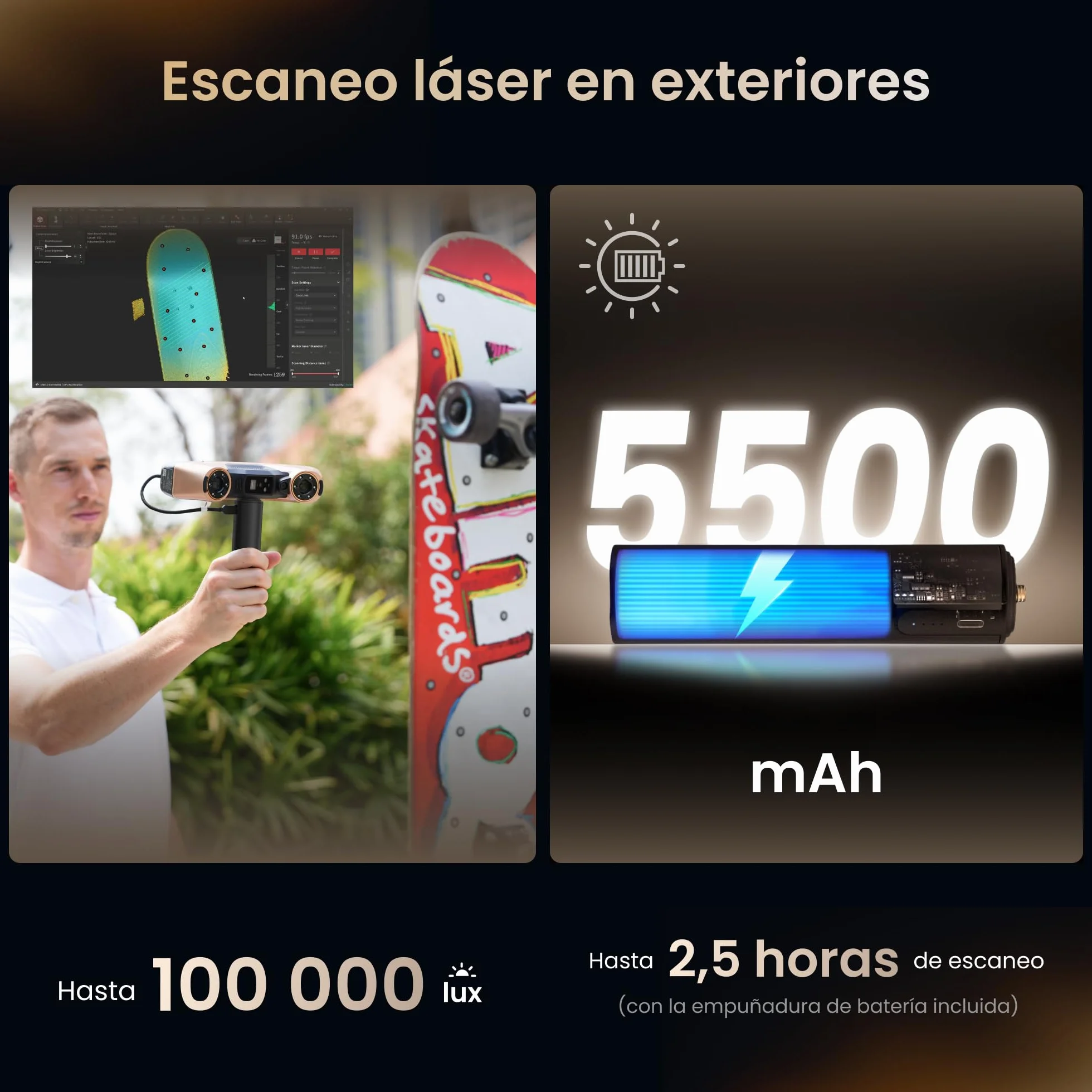Revopoint MetroY Ultra Escáner 3D, Láser Azul 0,01 mm, GD&T y Análisis Desviaciones, Certificado PTB, 90 FPS, Wi-Fi 6, Escaneo Exterior/Color, Impresión 3D, Placa Bola Fibra Carbono (Solo Win 10/11)