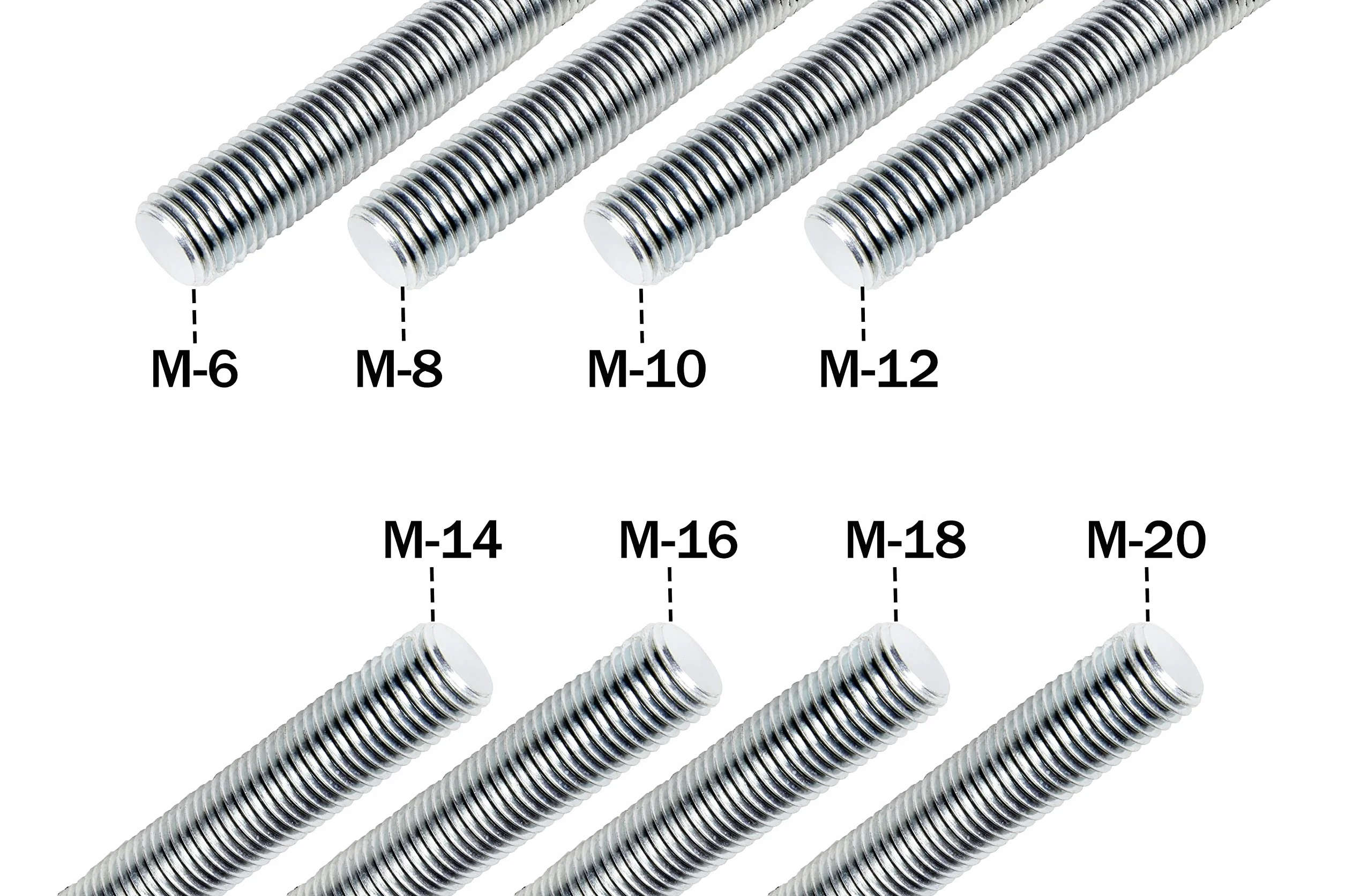 Varilla roscada M6 x 1000 mm DIN 976 acero clase resistencia 4,8 5 unidades