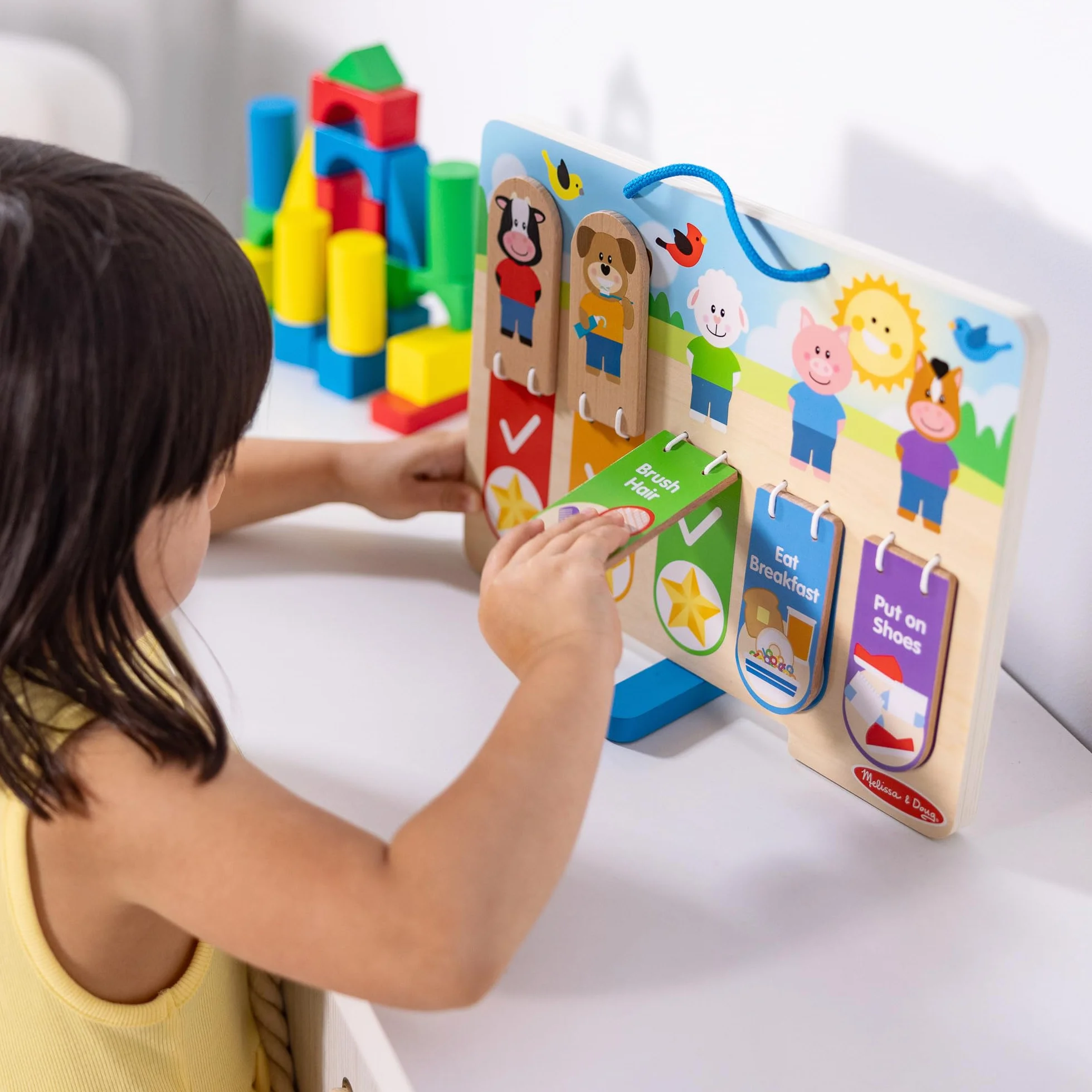 Melissa & Doug Tabla de My Daily Routines, rutinas de día y Noche, para niños de 3 años, Certificado FSC