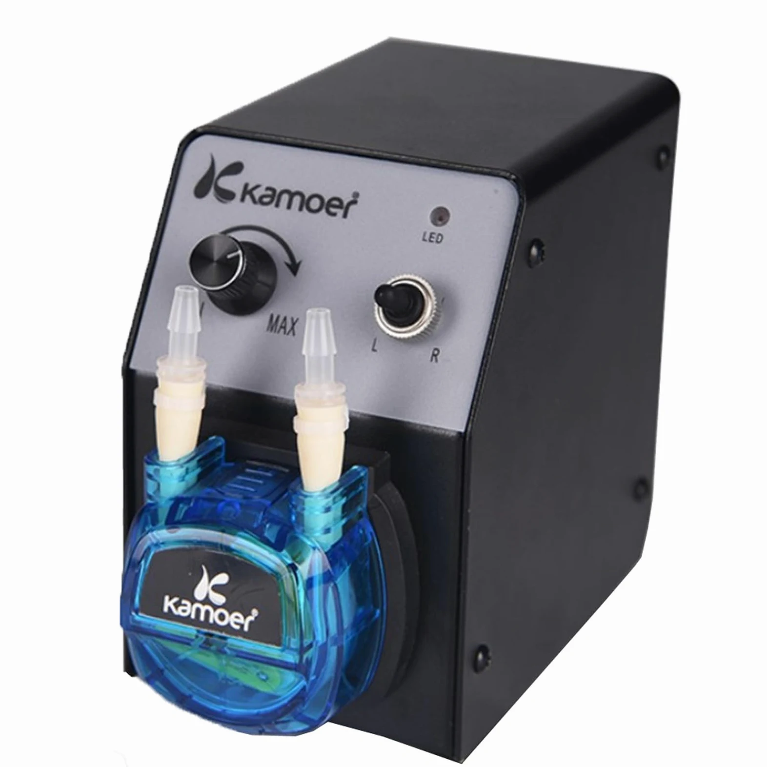 Bomba dosificadora peristáltica Kamoer de 12 V de velocidad variable pequeña con cabezal de bomba para experimentos químicos de laboratorio, tubo KCP PRO2 Norprene: 3,2 mm x 6,4 mm, 40-210 ml/min, con