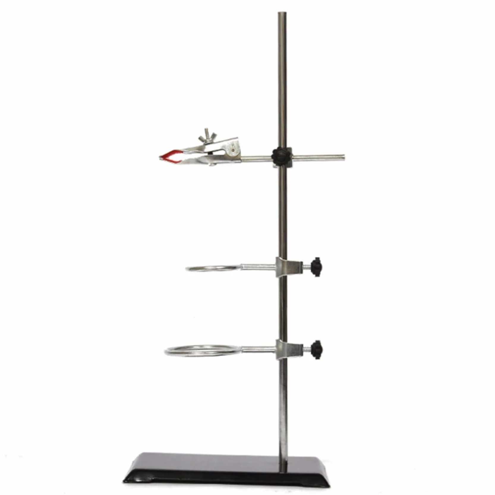 Soportes de laboratorio de metal, abrazadera de bureta forrada de corcho con 4 anillos de retorta (2 pulgadas, 3 pulgadas)