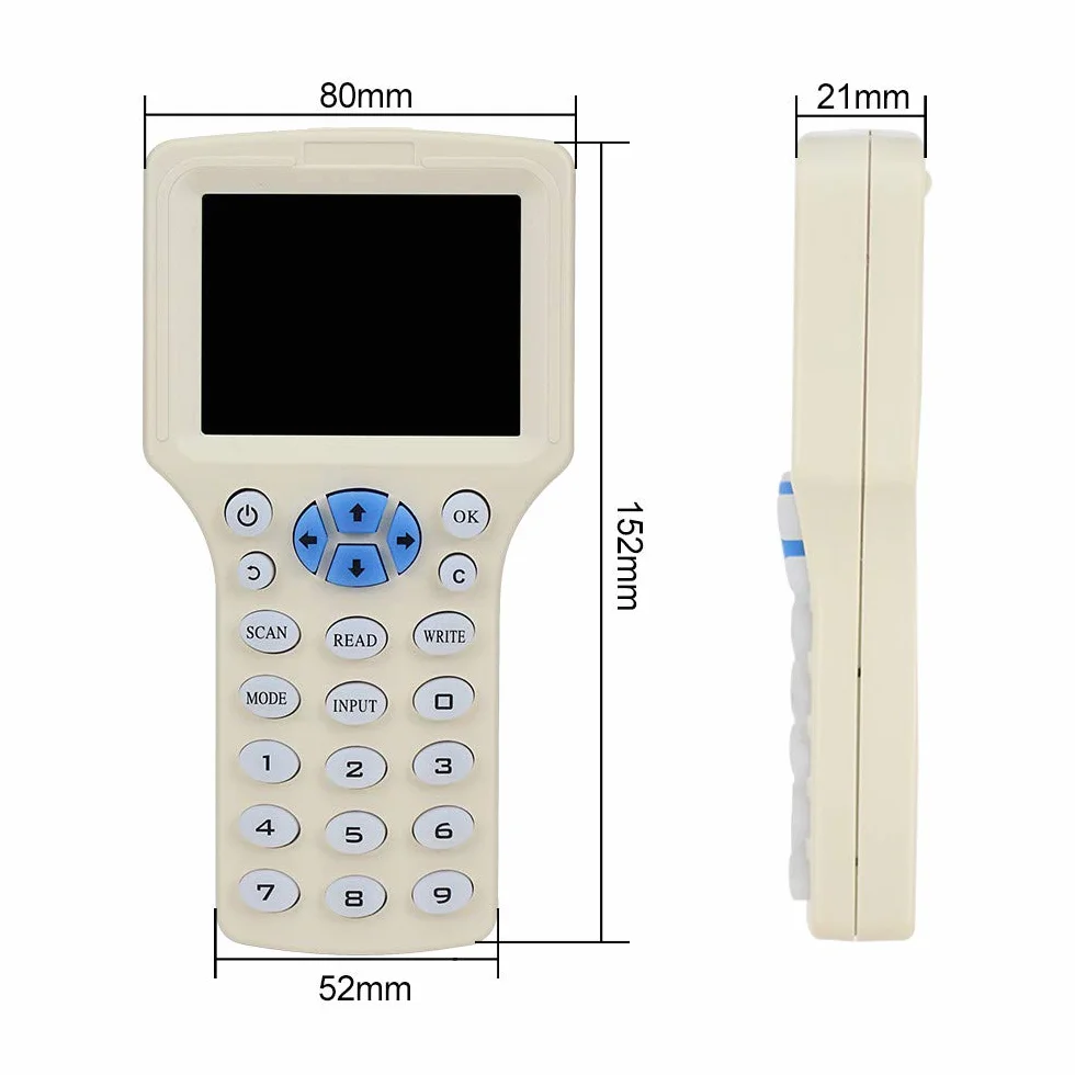 CIFY Copiadora Programadora de Tarjetas HID ID IC, Lector NFC, 10 Frecuencias 125 KHz 13,56 MHz RFID Access Writer Reader Duplicador, USB, 10 Tarjetas T5577 UID