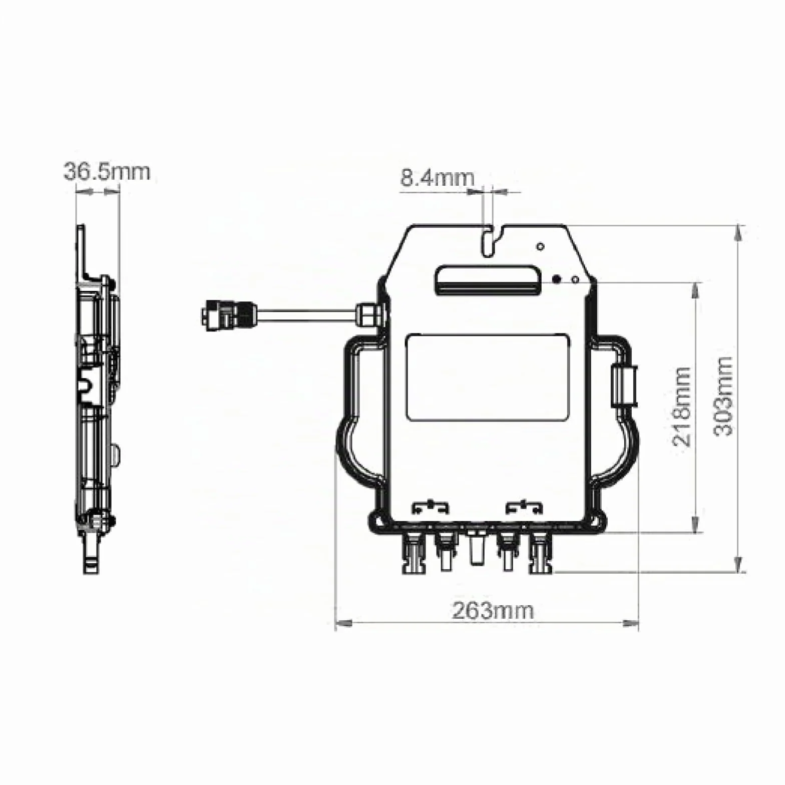 Microinversor APsystems con WiFi y Bluetooth, Certificado PV VDE, inversor Plug & Play Ideal para Sistemas solares en Balcones (EZ1-M 800W con Cable de conexión)