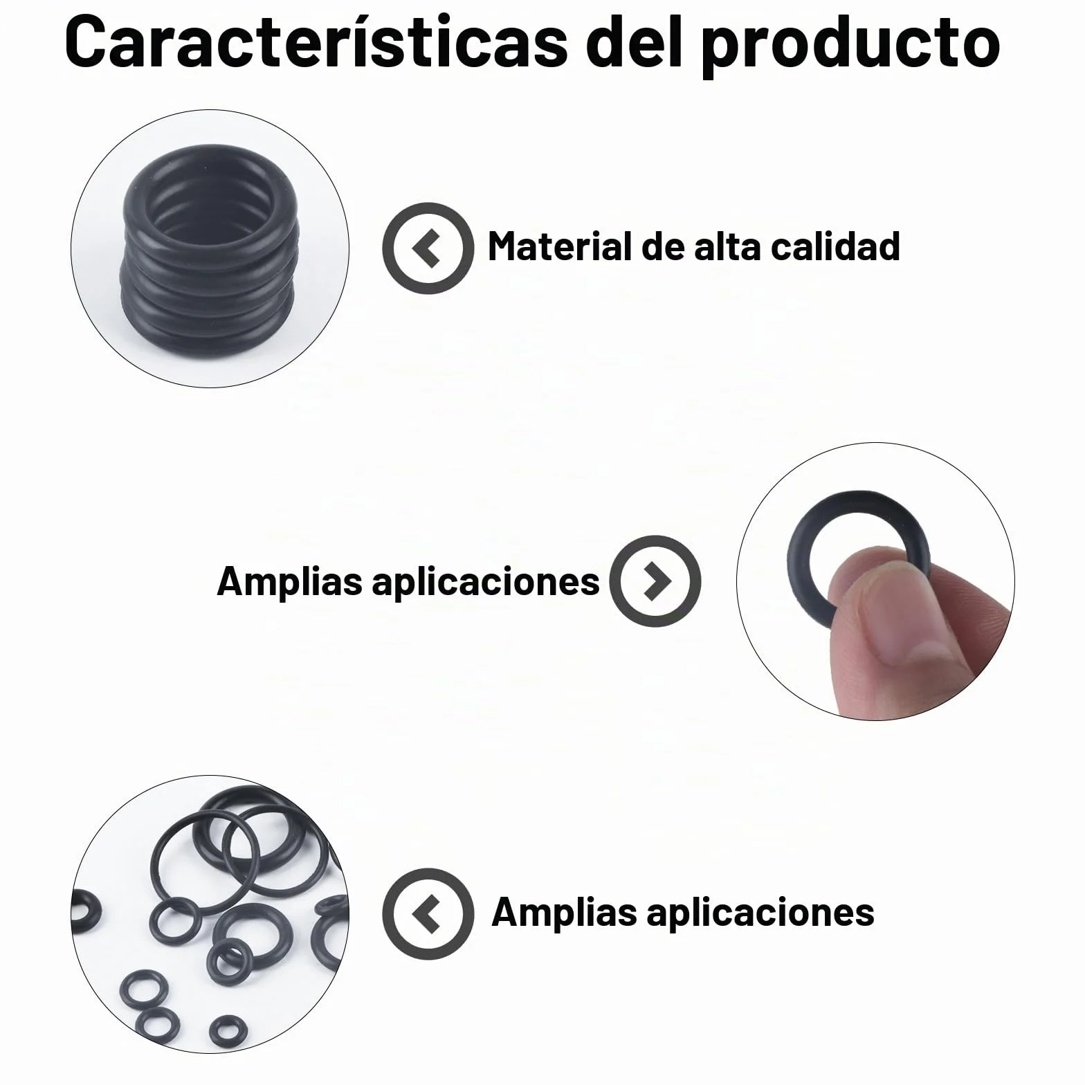 Juntas Tóricas de Goma 300 Piezas Juego de Surtido Anillos Tóricos Arandelas de Sellado 18 Tamaños